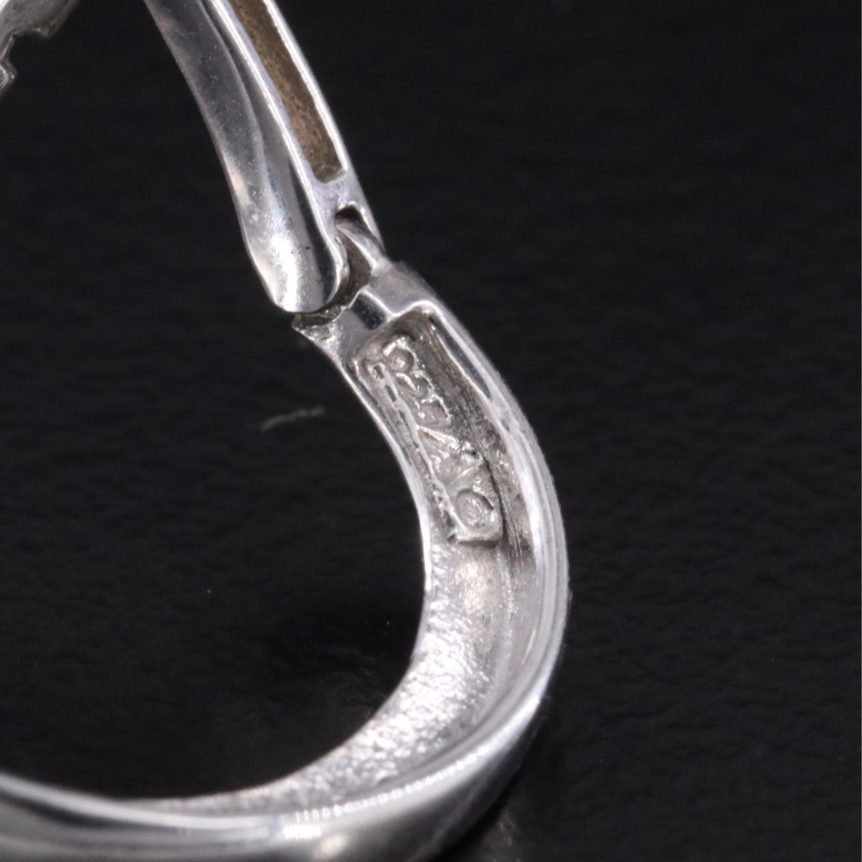 Sterling Diamond Hoop Earrings