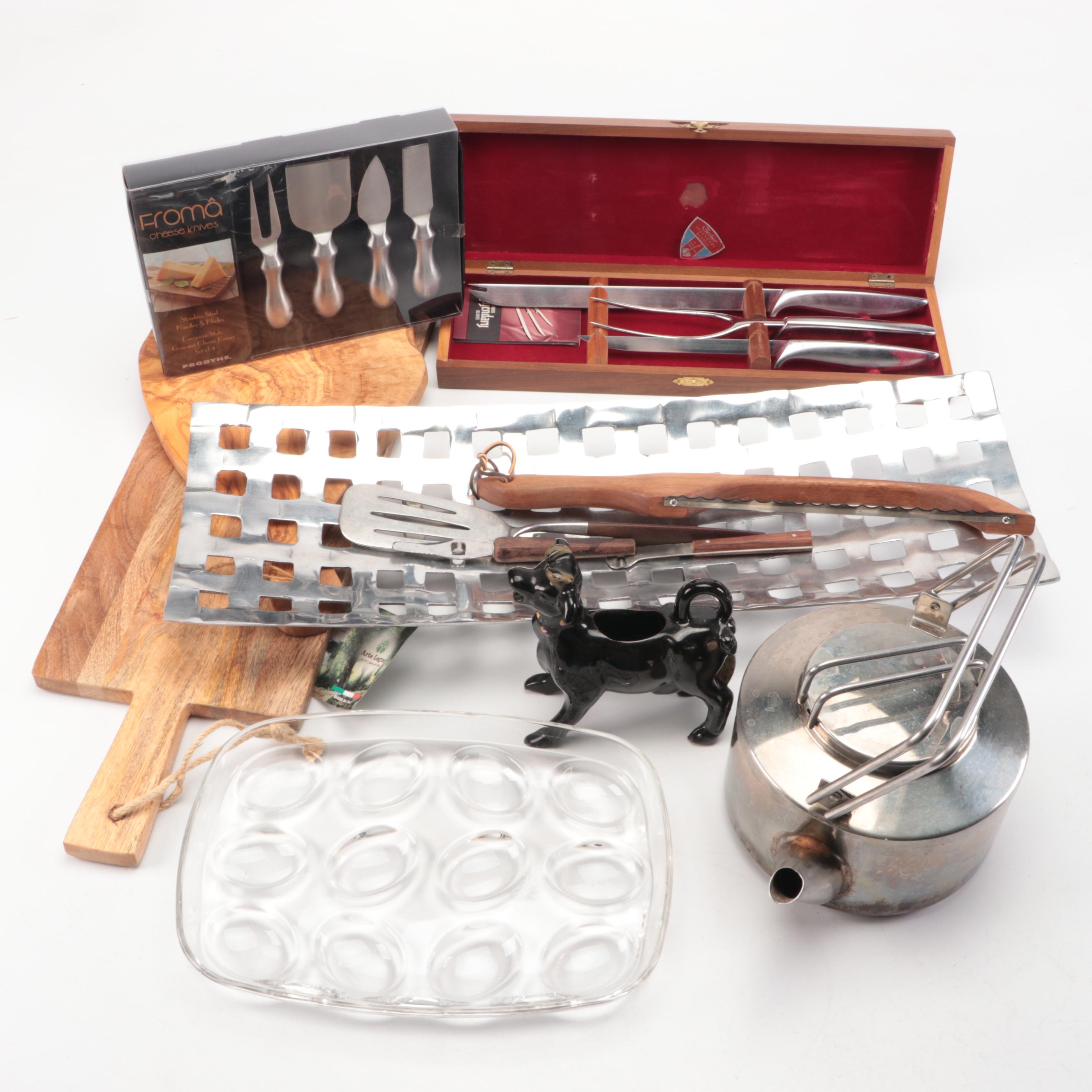Froma Stainless Steel Cheese Knives, Olivewood Cheese Board, and More Serveware