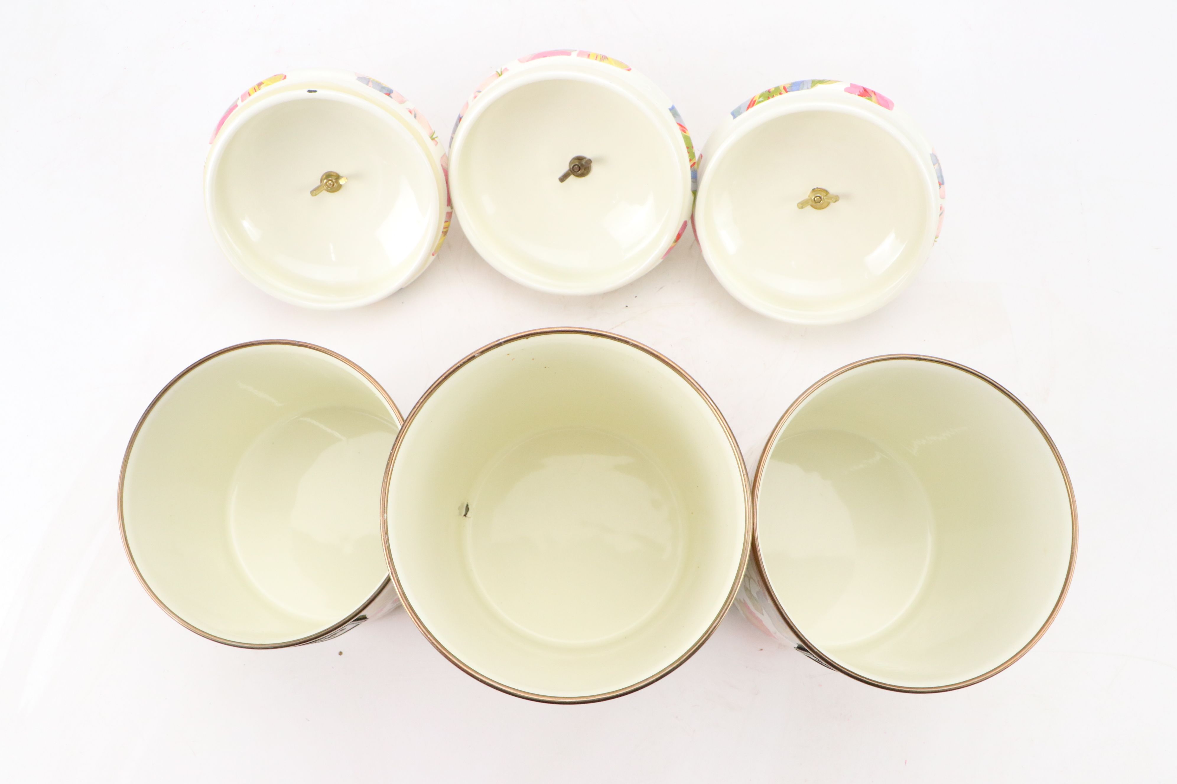 MacKenzie-Childs "Morning Glory" Enameled Canisters