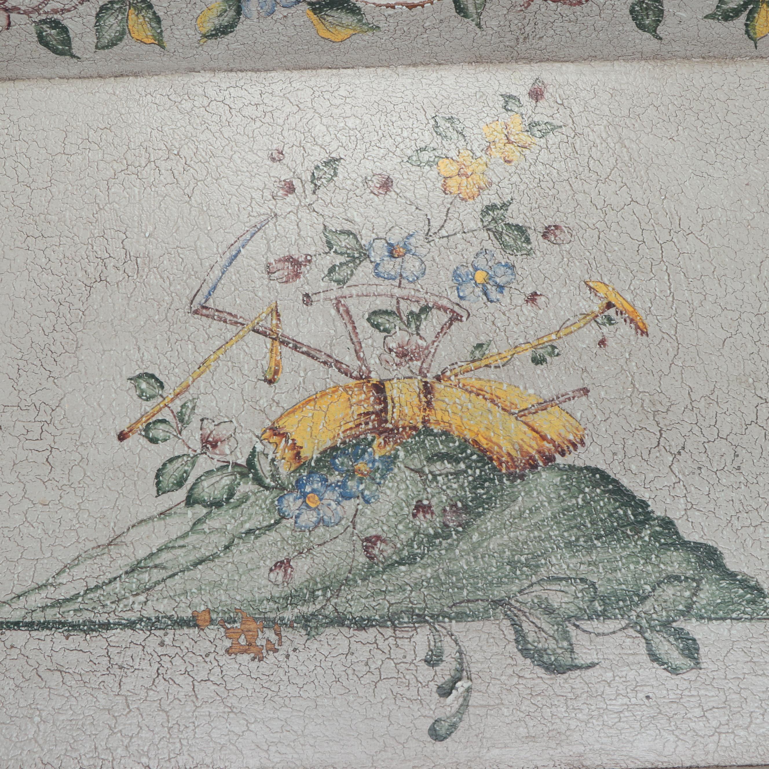 Victorian Style Painted Wooden Tray