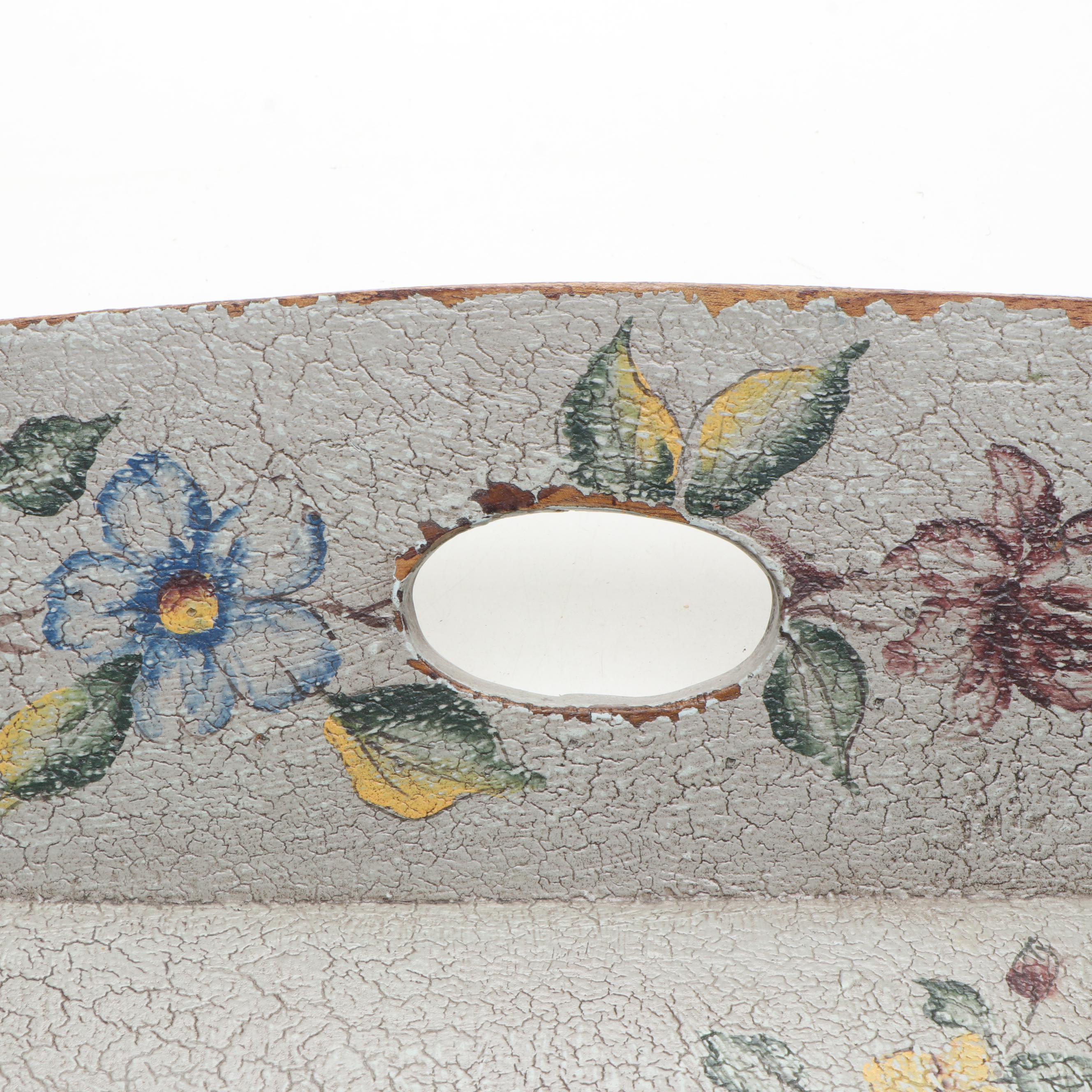 Victorian Style Painted Wooden Tray