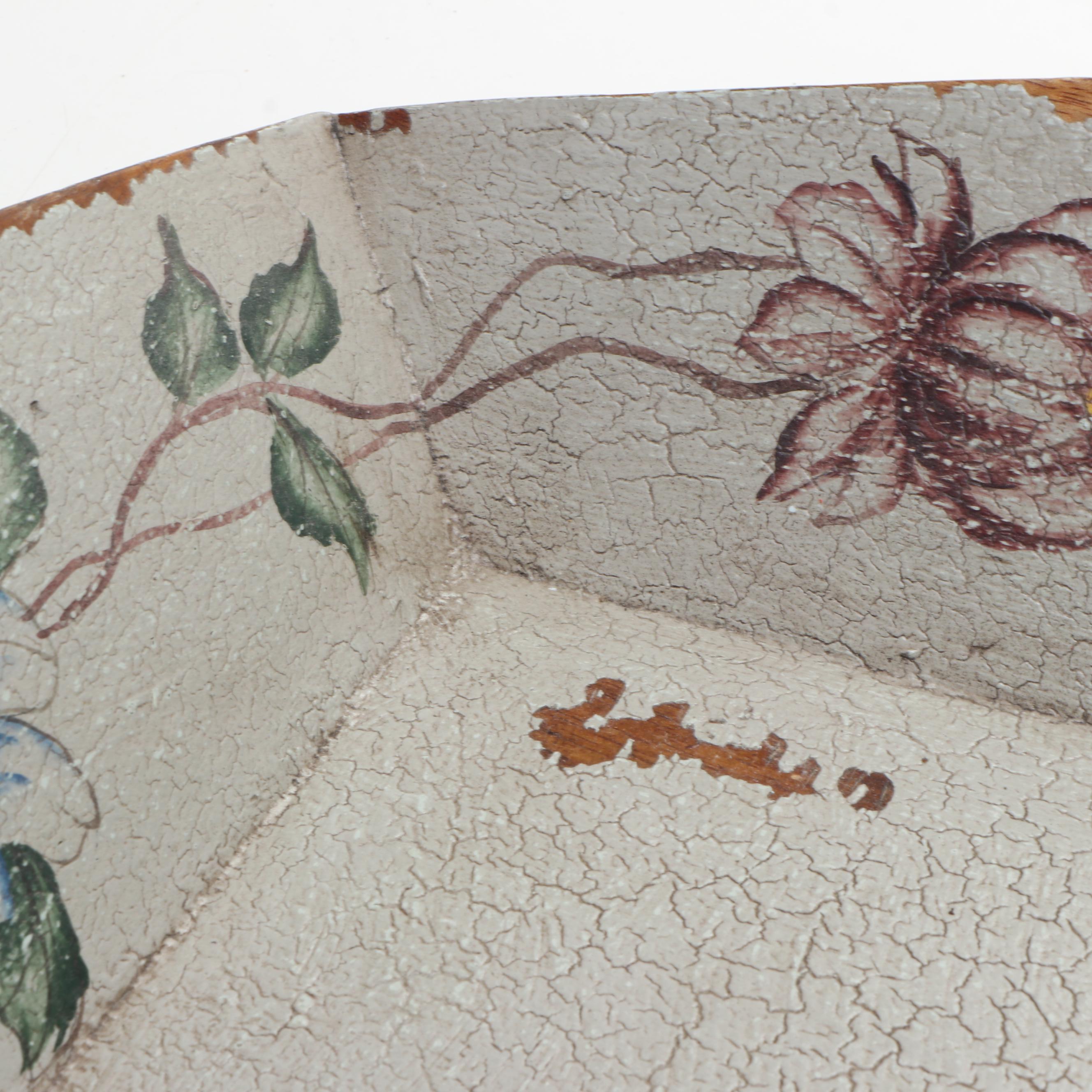 Victorian Style Painted Wooden Tray