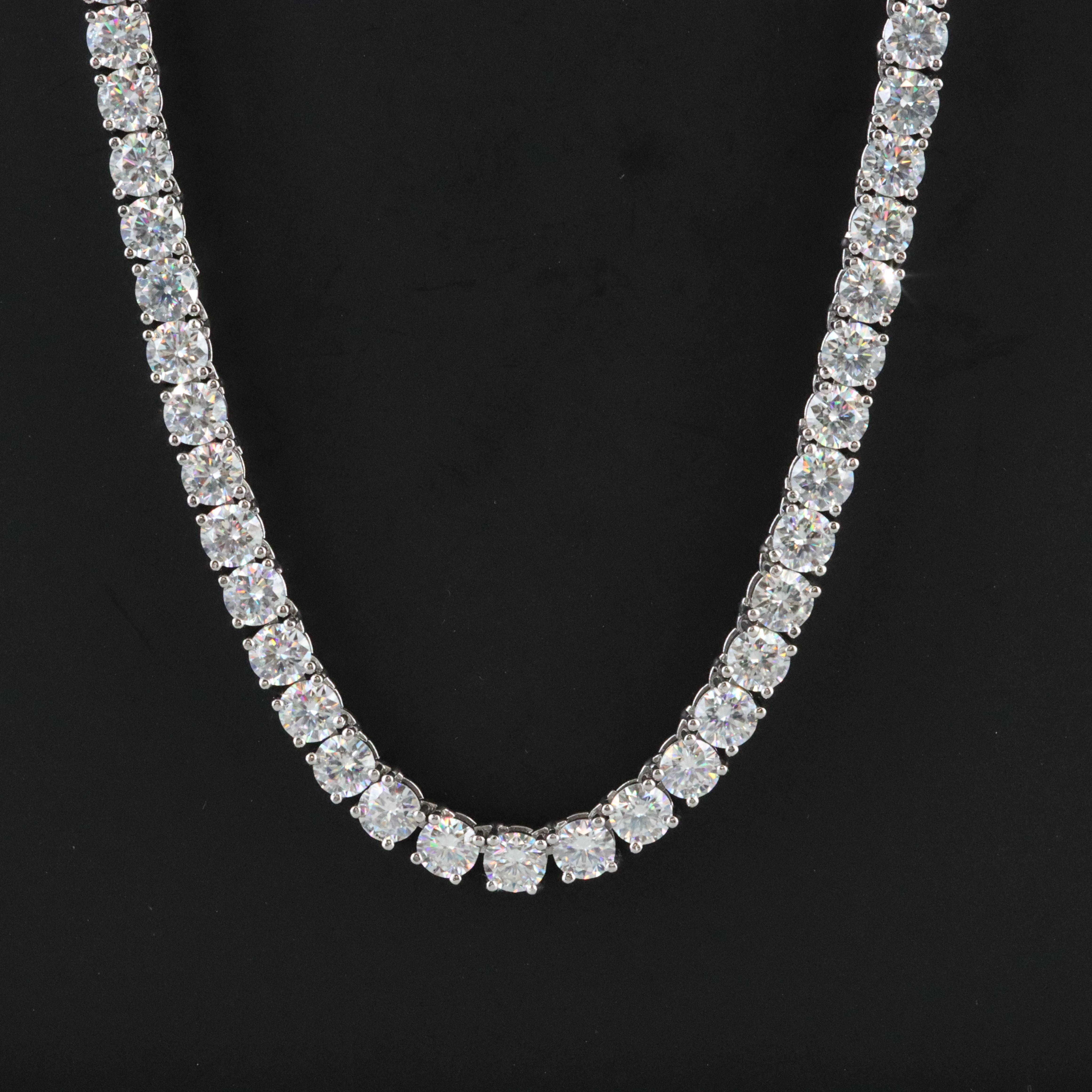 Sterling Moissanite Riviera Necklace