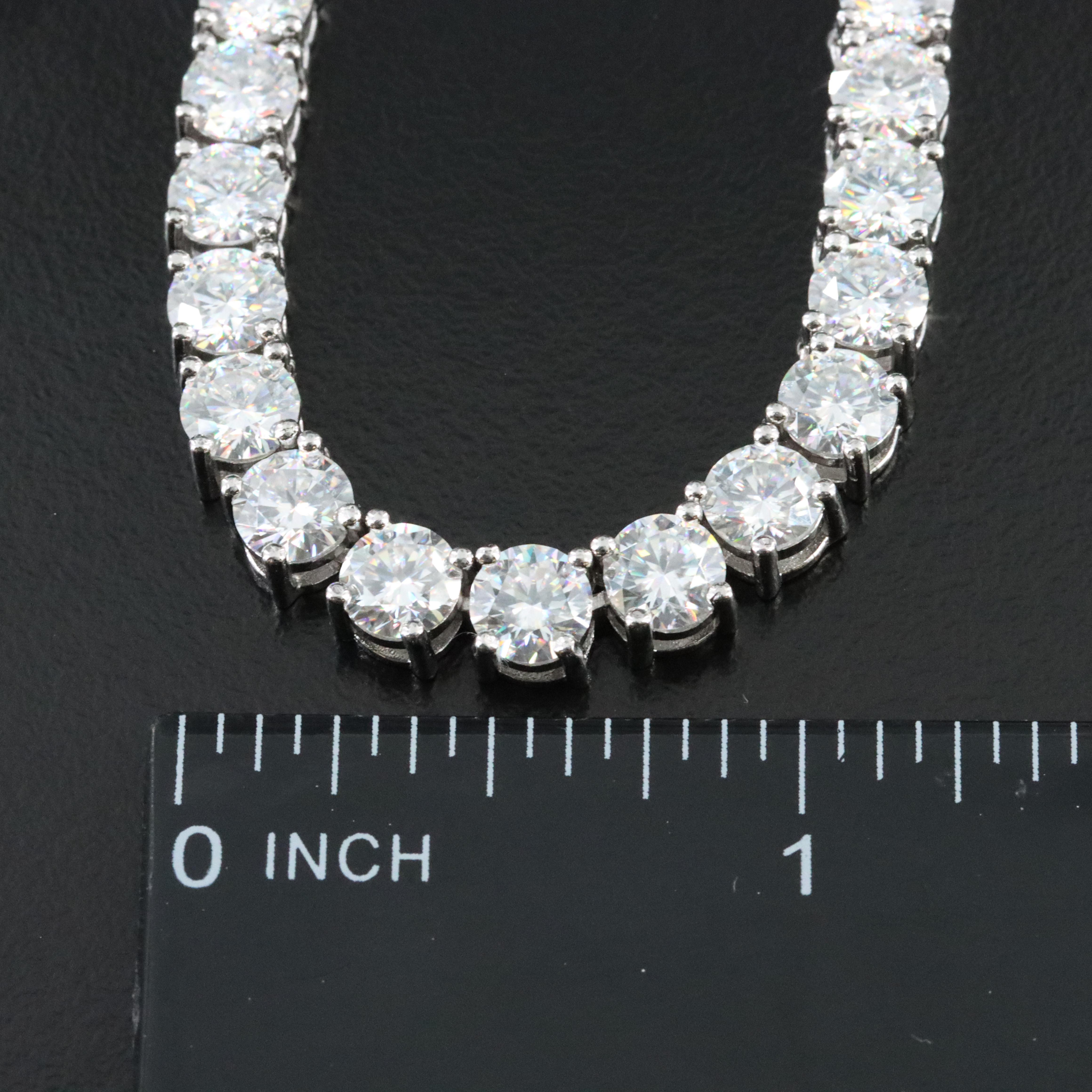 Sterling Moissanite Riviera Necklace