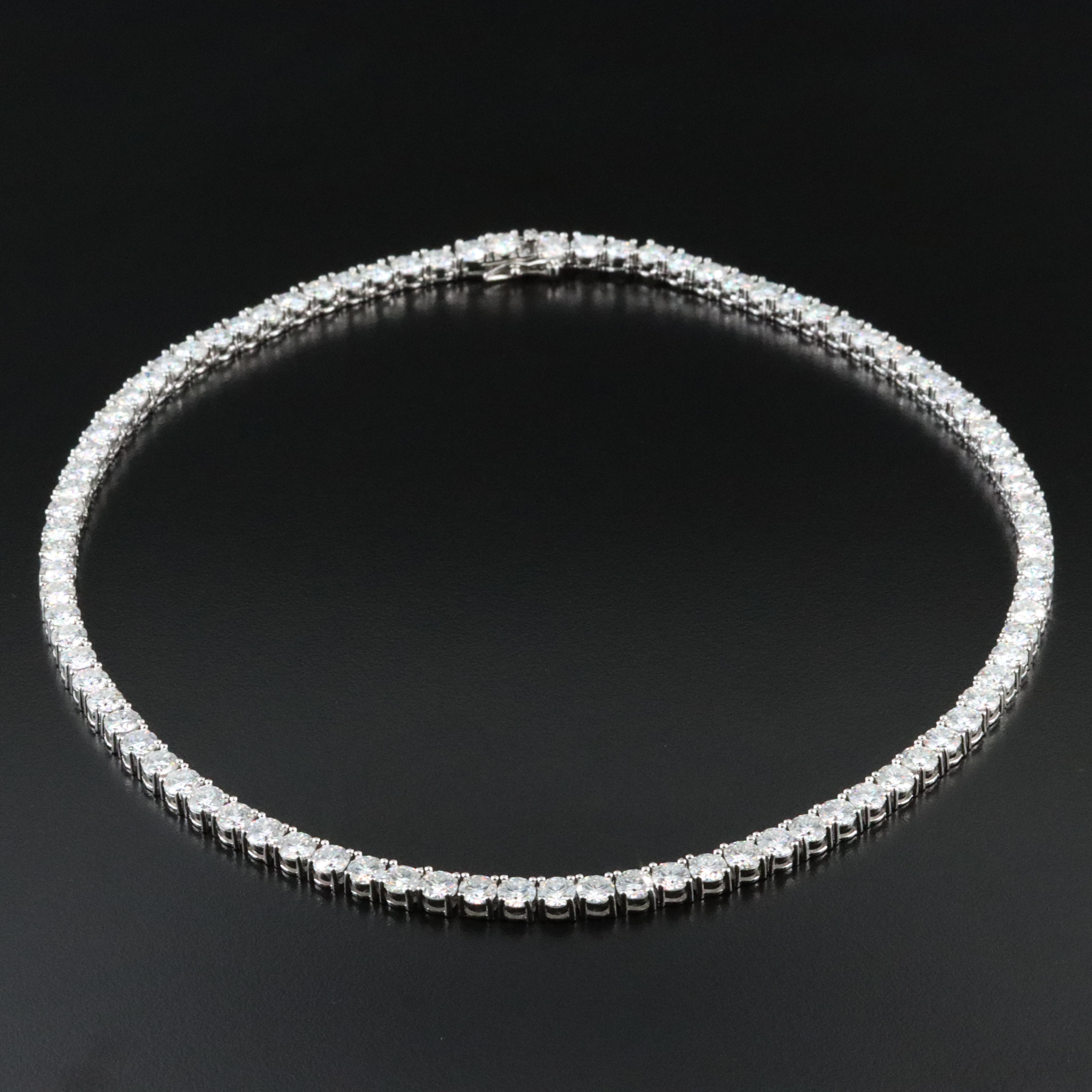 Sterling Moissanite Riviera Necklace