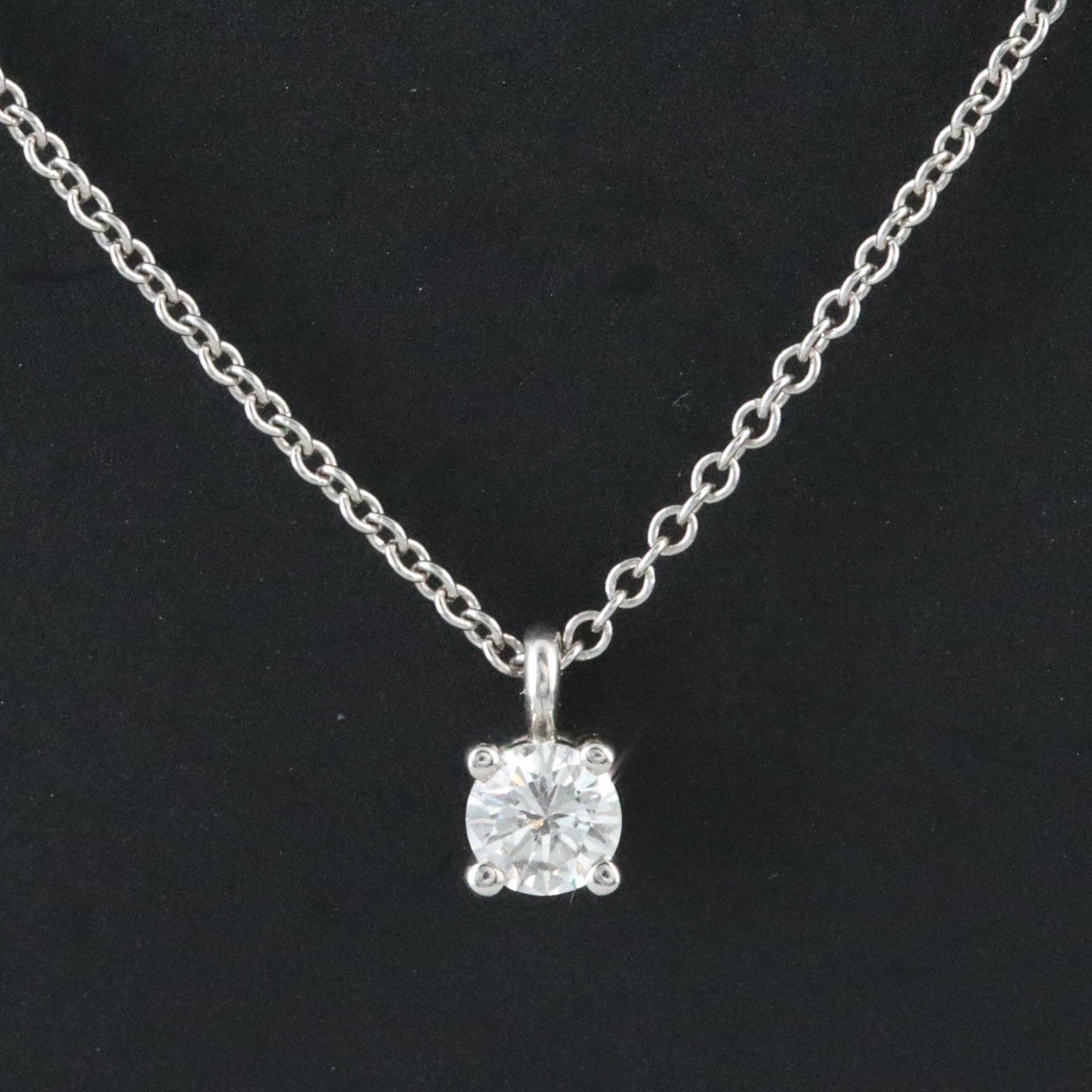 Tiffany & Co. Platinum and Diamond Solitaire Necklace
