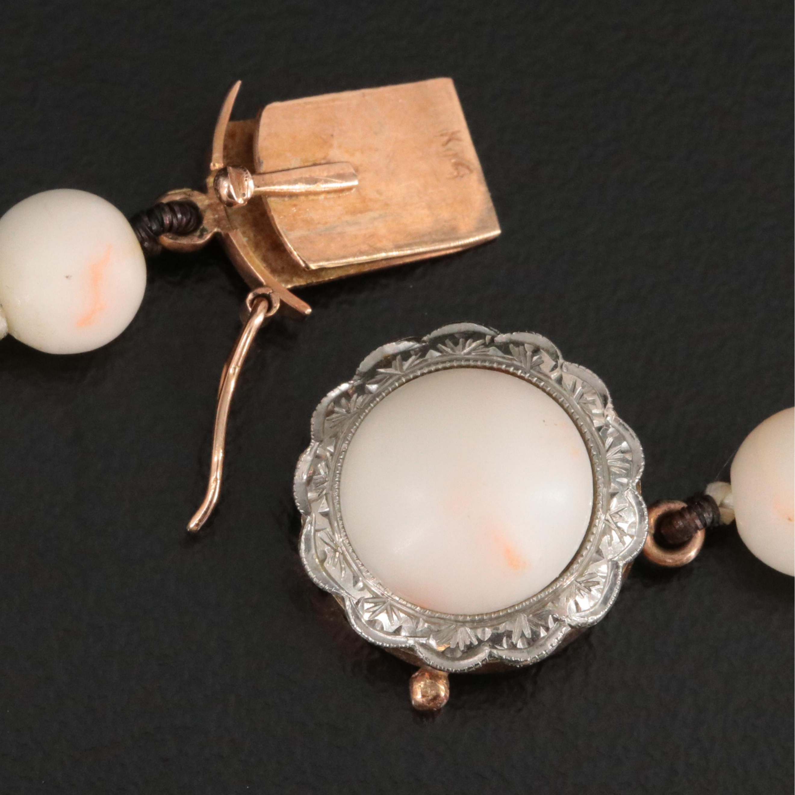 Graduated Coral Necklace with 14K Two-Tone Clasp