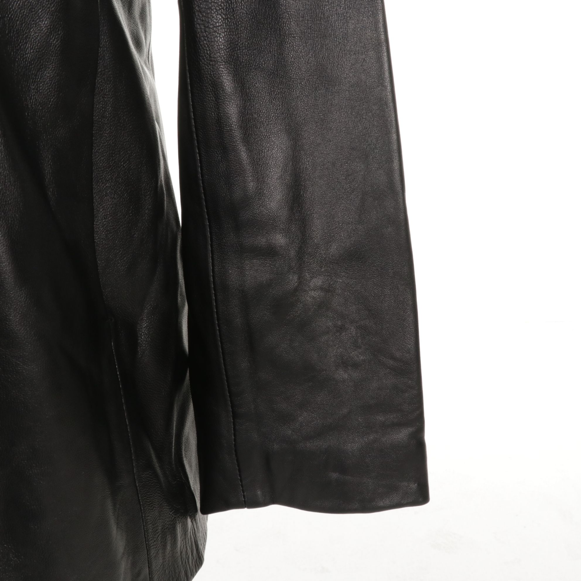 Marvin Richards Leather Jacket with Black Dyed Fox Fur Trim