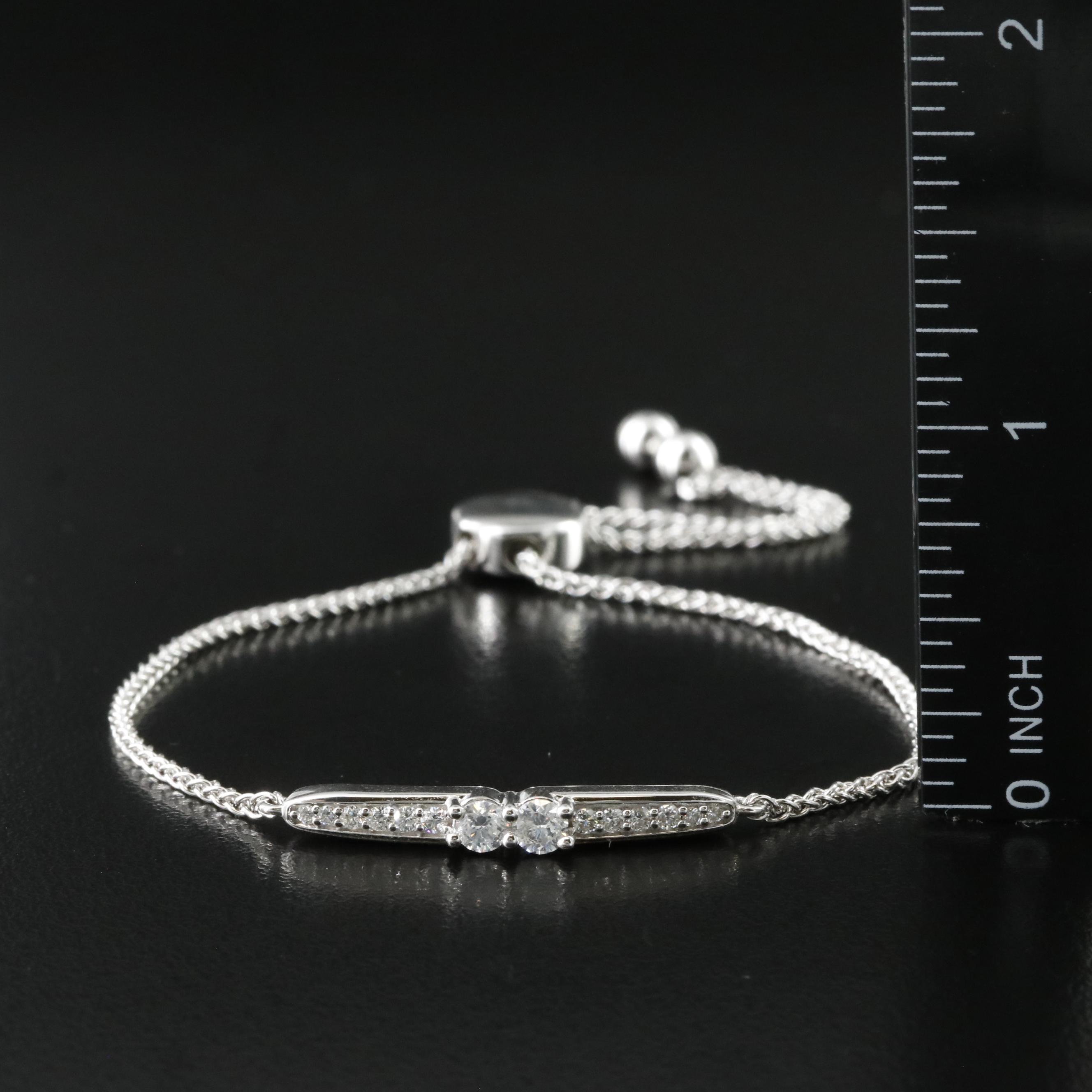 Sterling Diamond Bolo Bracelet