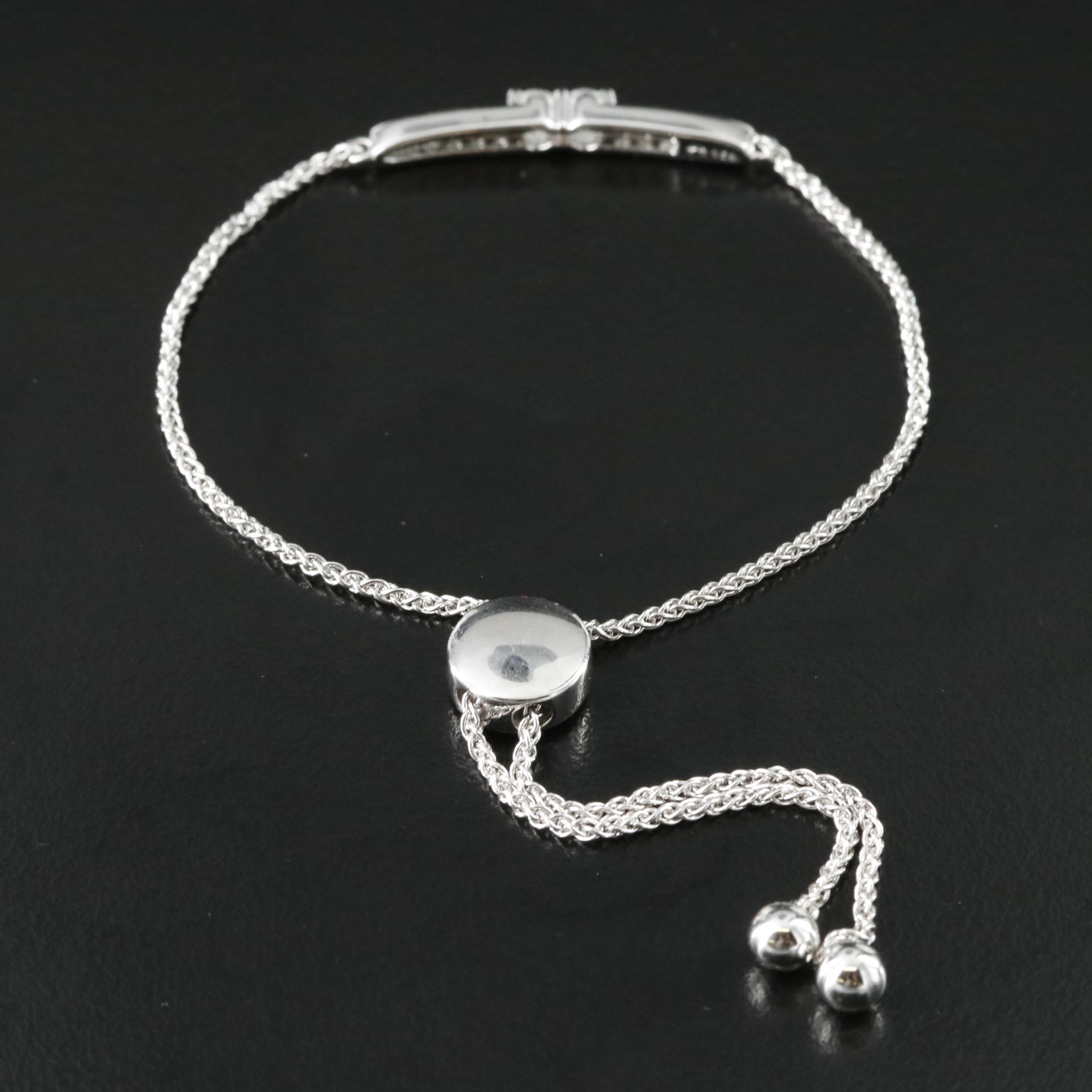 Sterling Diamond Bolo Bracelet