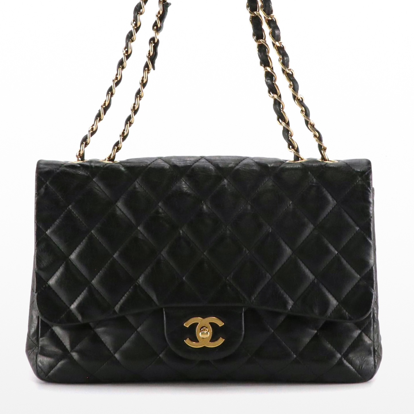 Chanel Flap Reissue Bag in Black Crinkled Calfskin