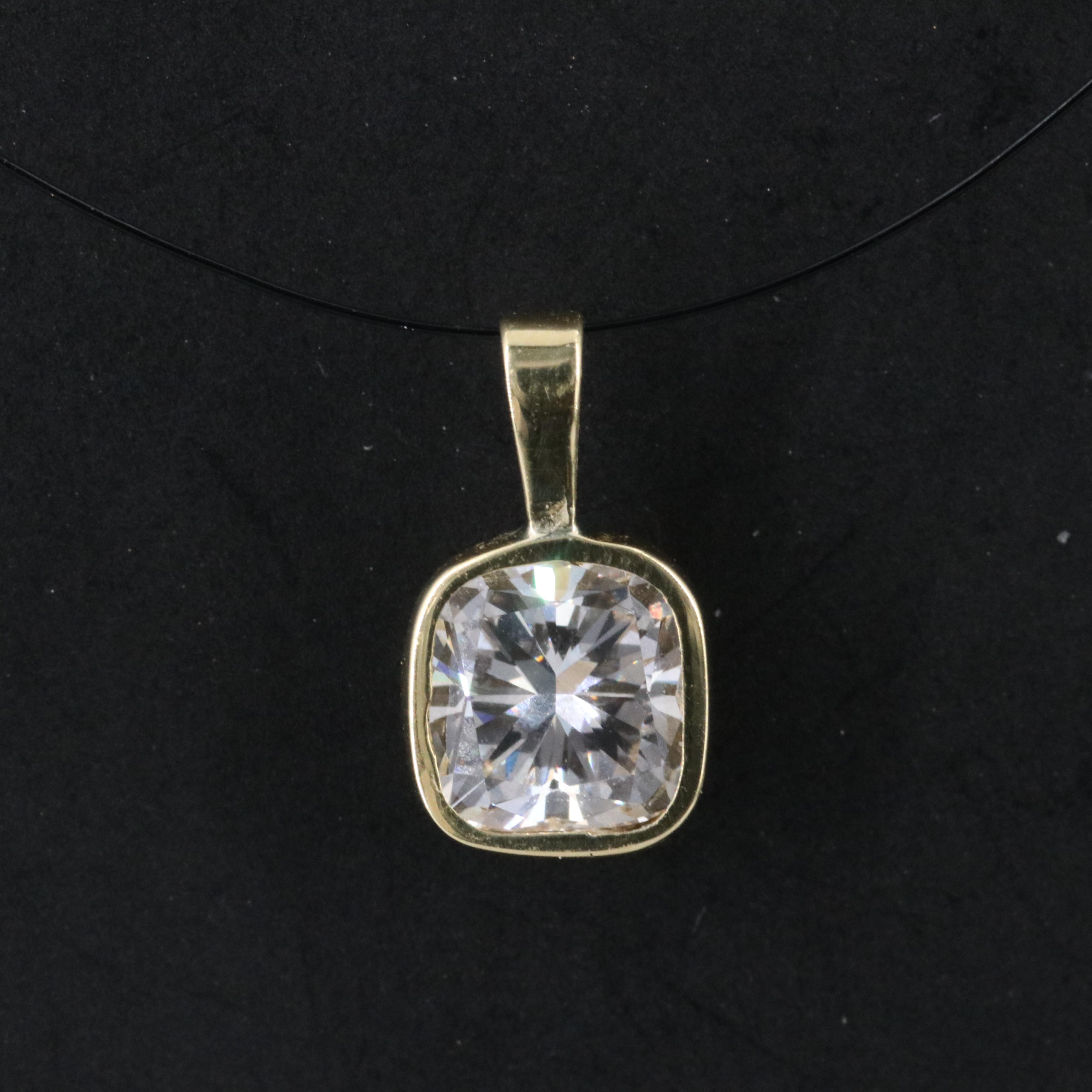 18K 1.27 CT Lab Grown Diamond Bezel Pendant
