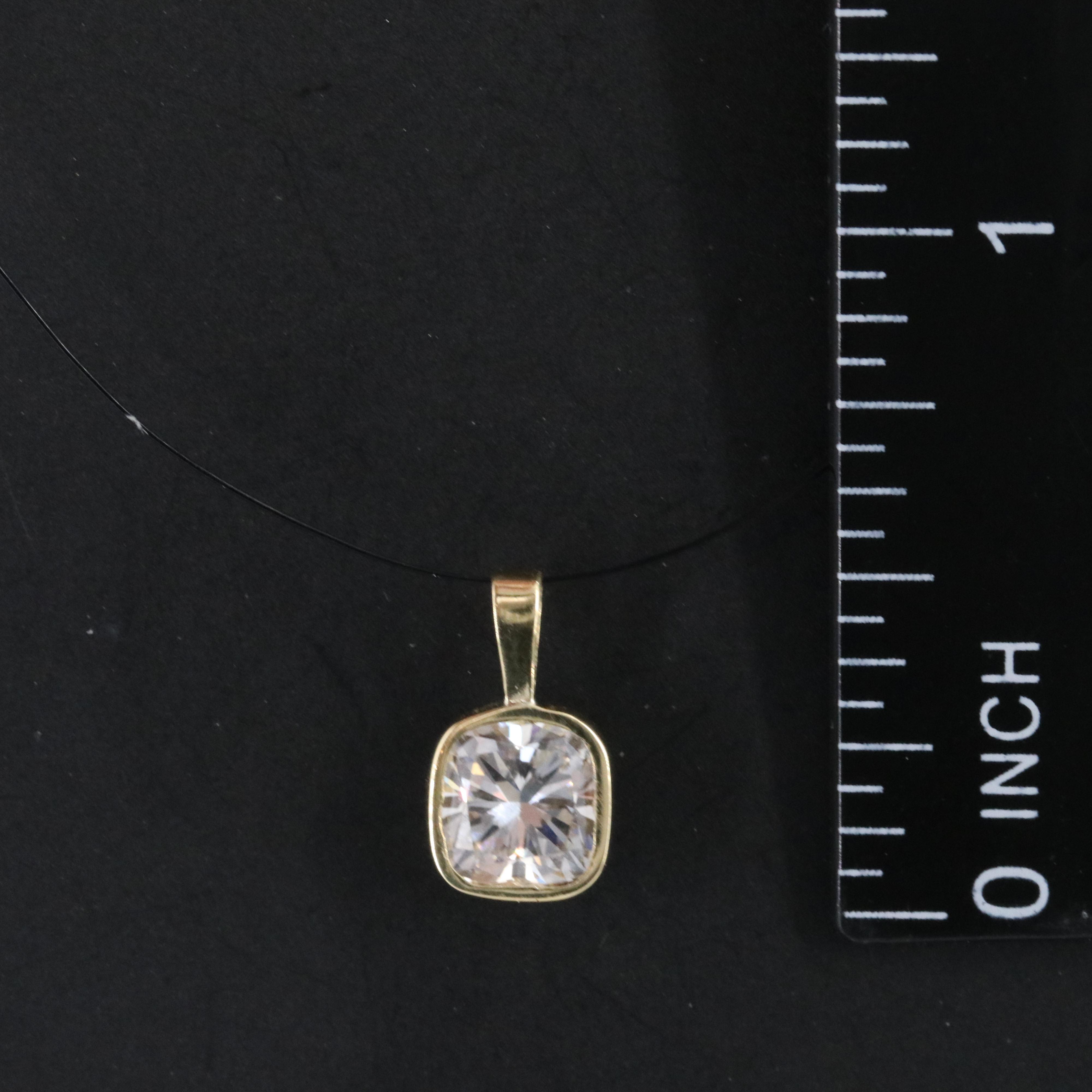 18K 1.27 CT Lab Grown Diamond Bezel Pendant