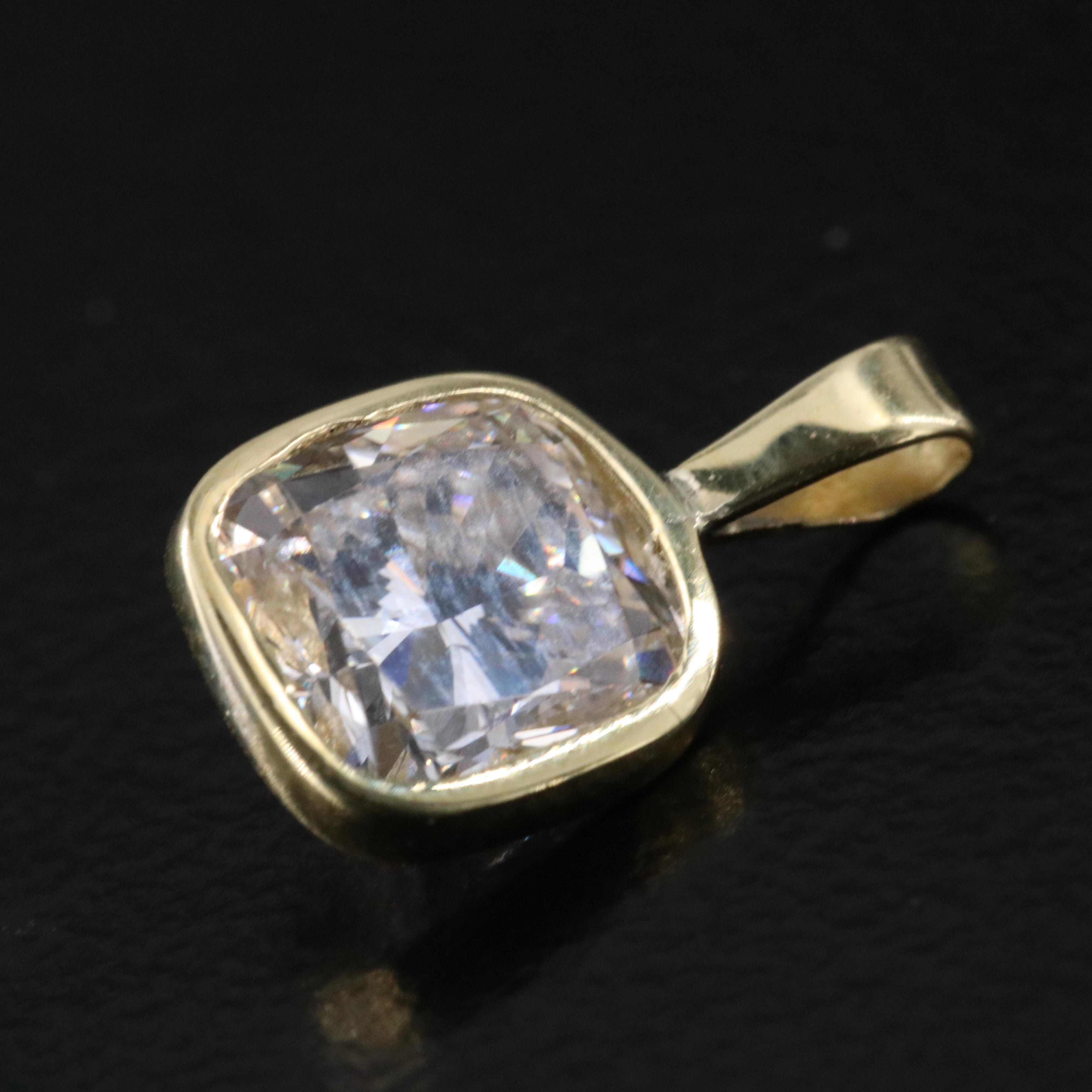 18K 1.27 CT Lab Grown Diamond Bezel Pendant