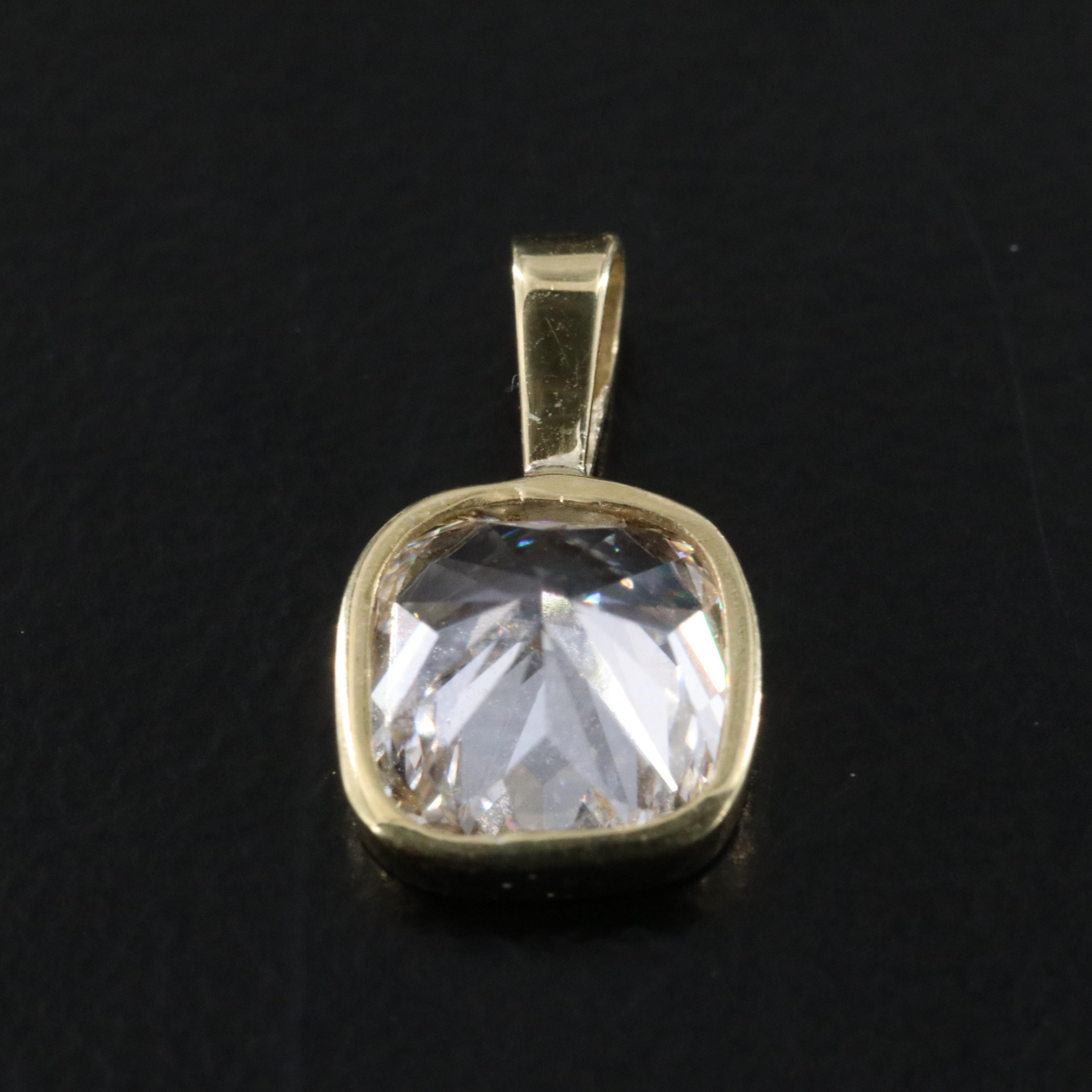 18K 1.27 CT Lab Grown Diamond Bezel Pendant