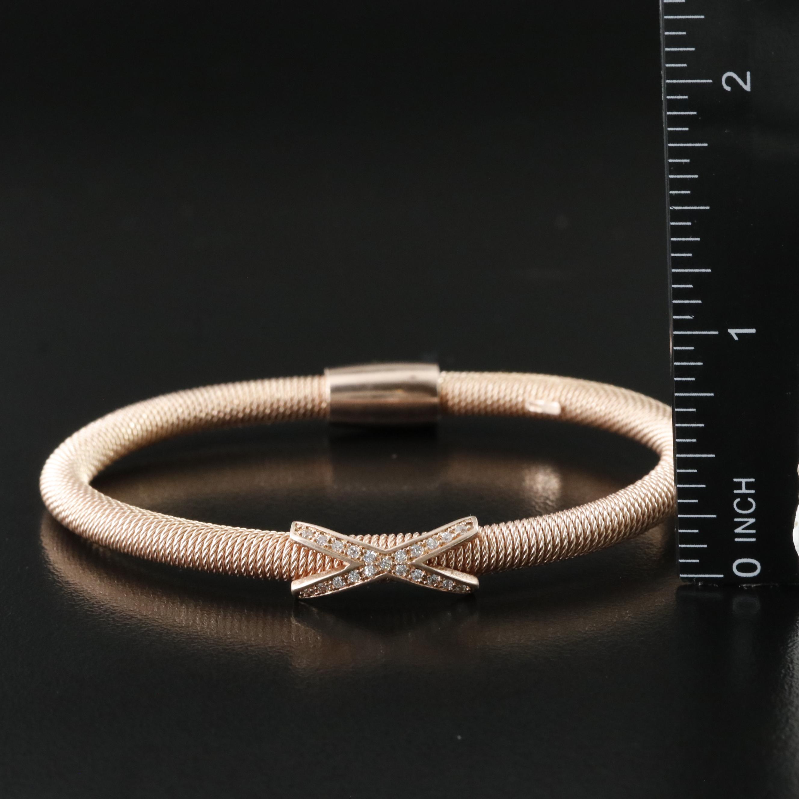 Sterling CZ Flexible Bangle Bracelet