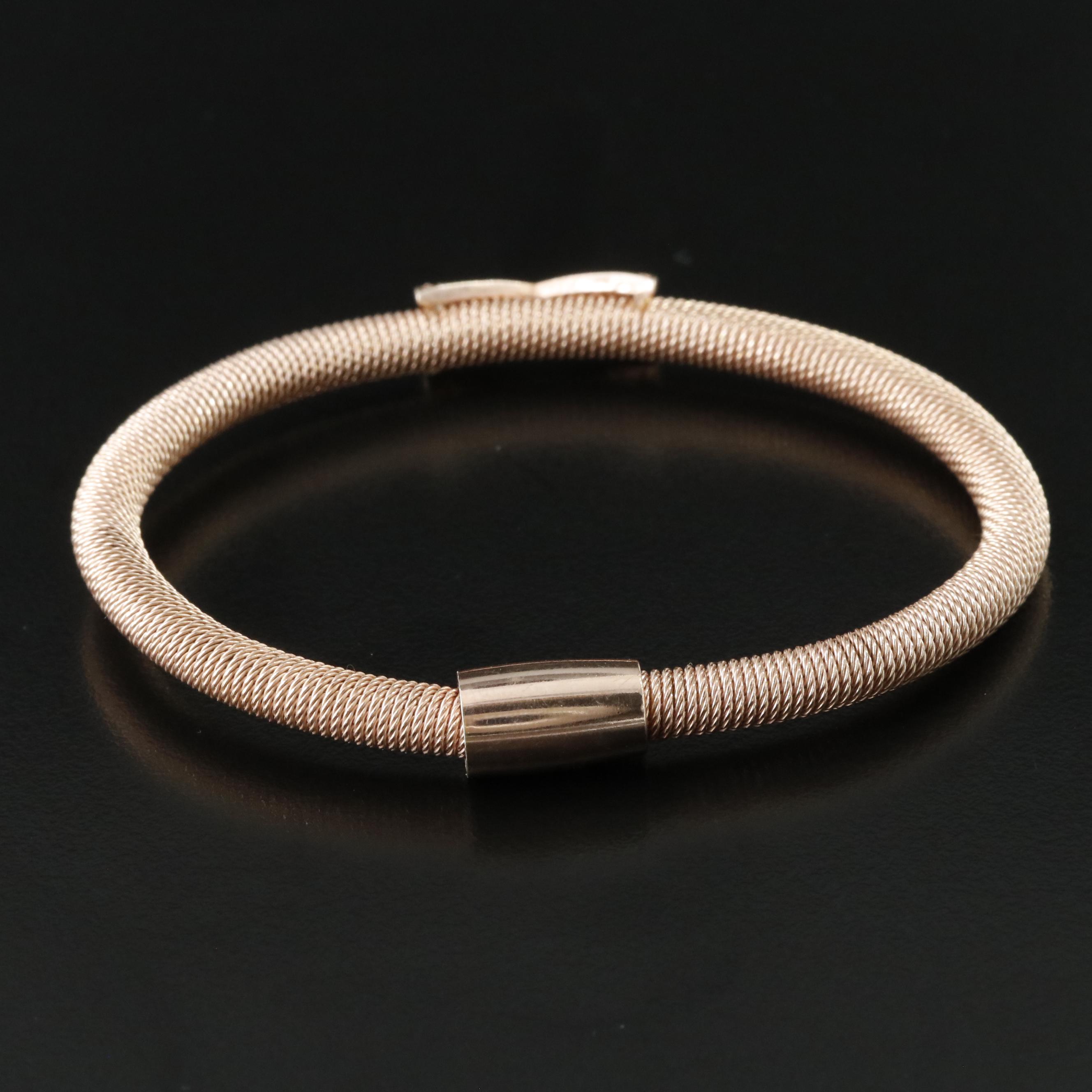 Sterling CZ Flexible Bangle Bracelet