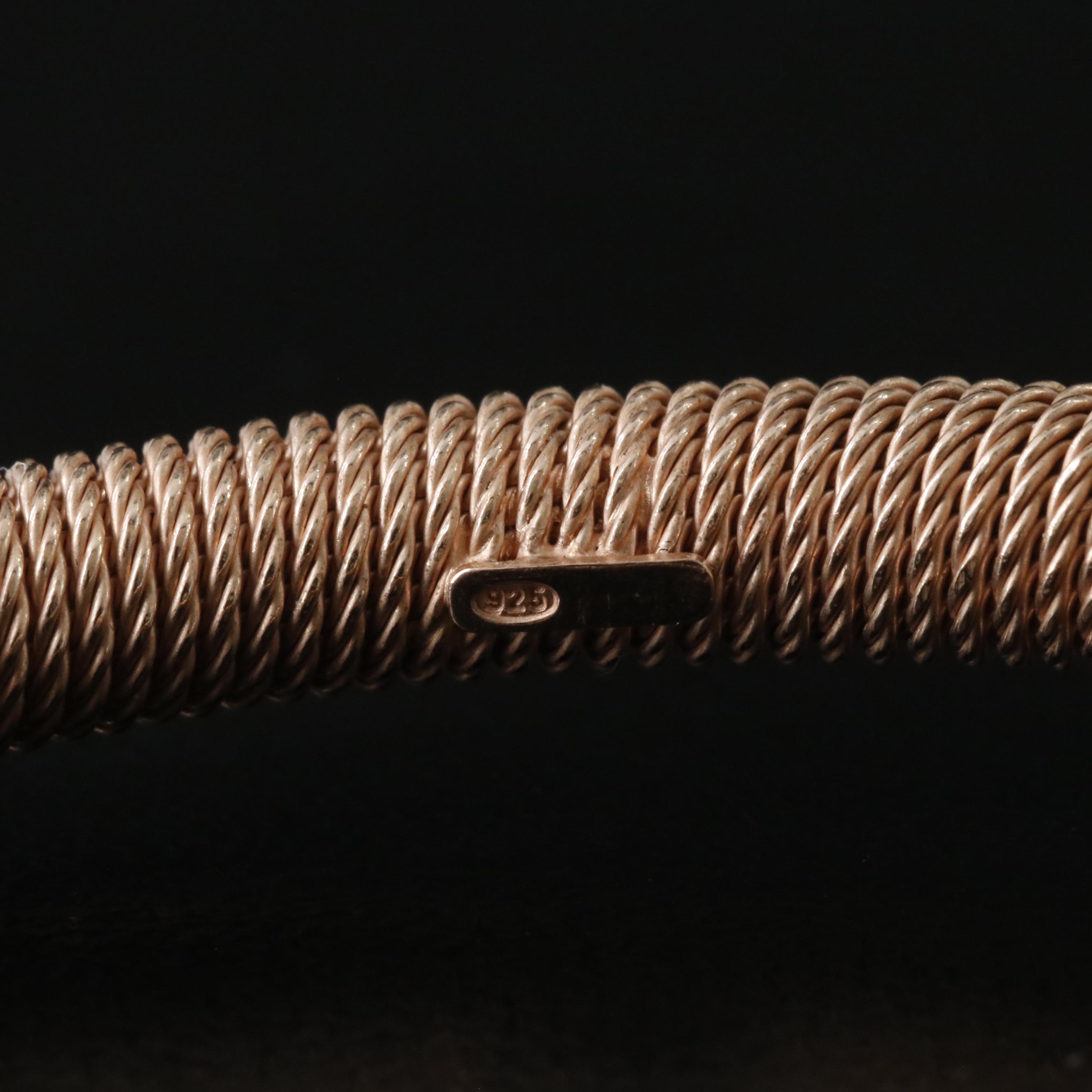 Sterling CZ Flexible Bangle Bracelet