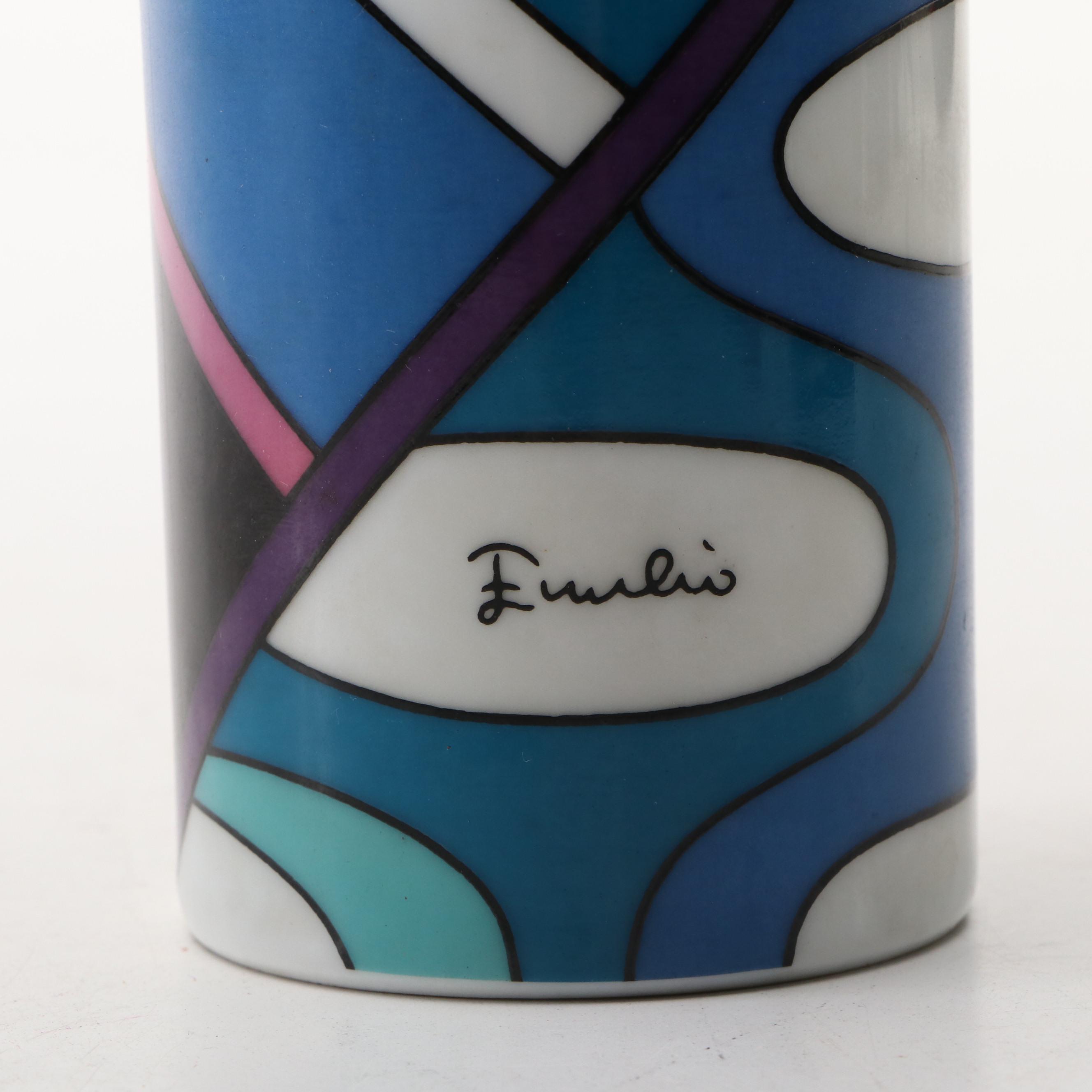 Emilio Pucci for Rosenthal Vase, Rosenthal Bud Vase and Gilt Glass Vase