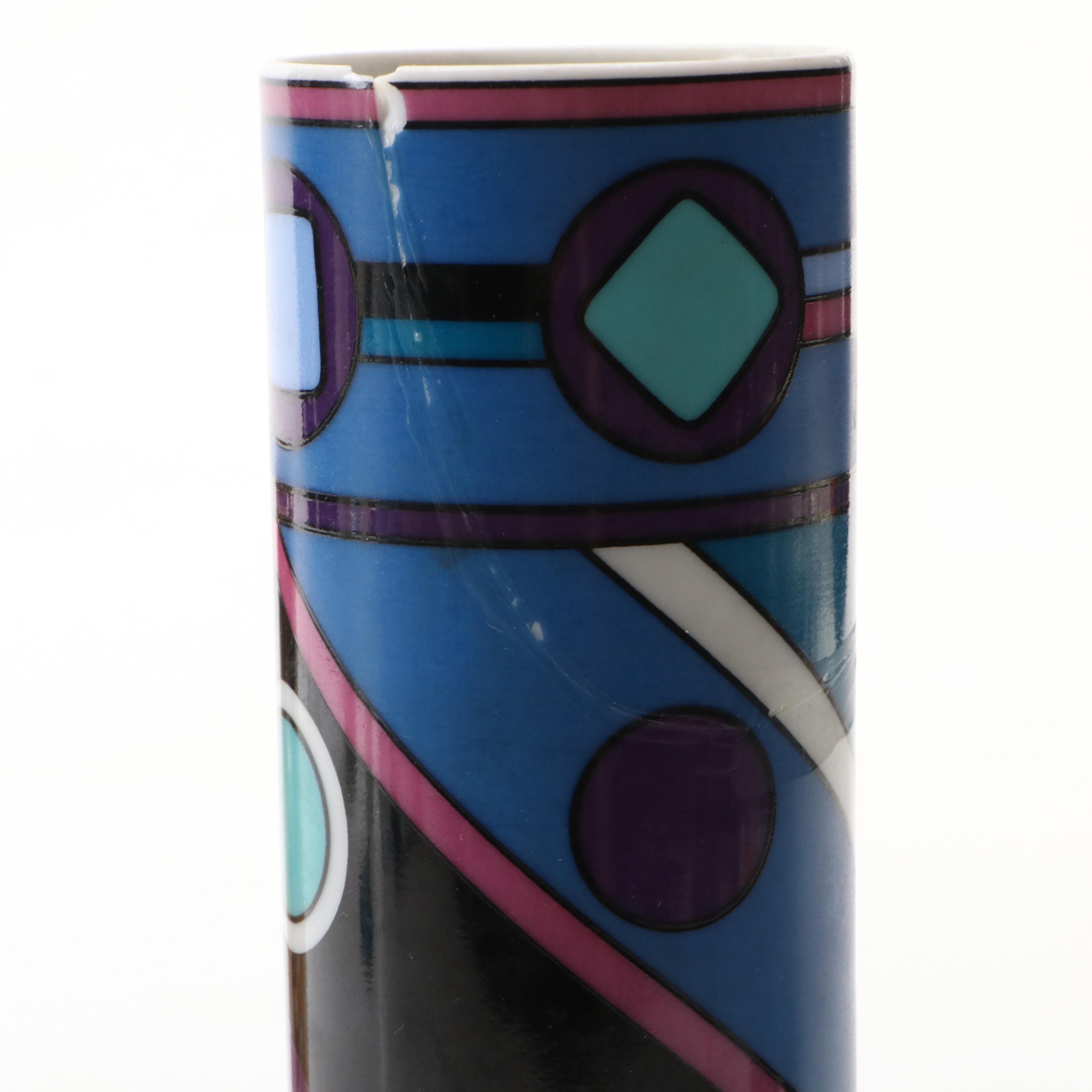 Emilio Pucci for Rosenthal Vase, Rosenthal Bud Vase and Gilt Glass Vase