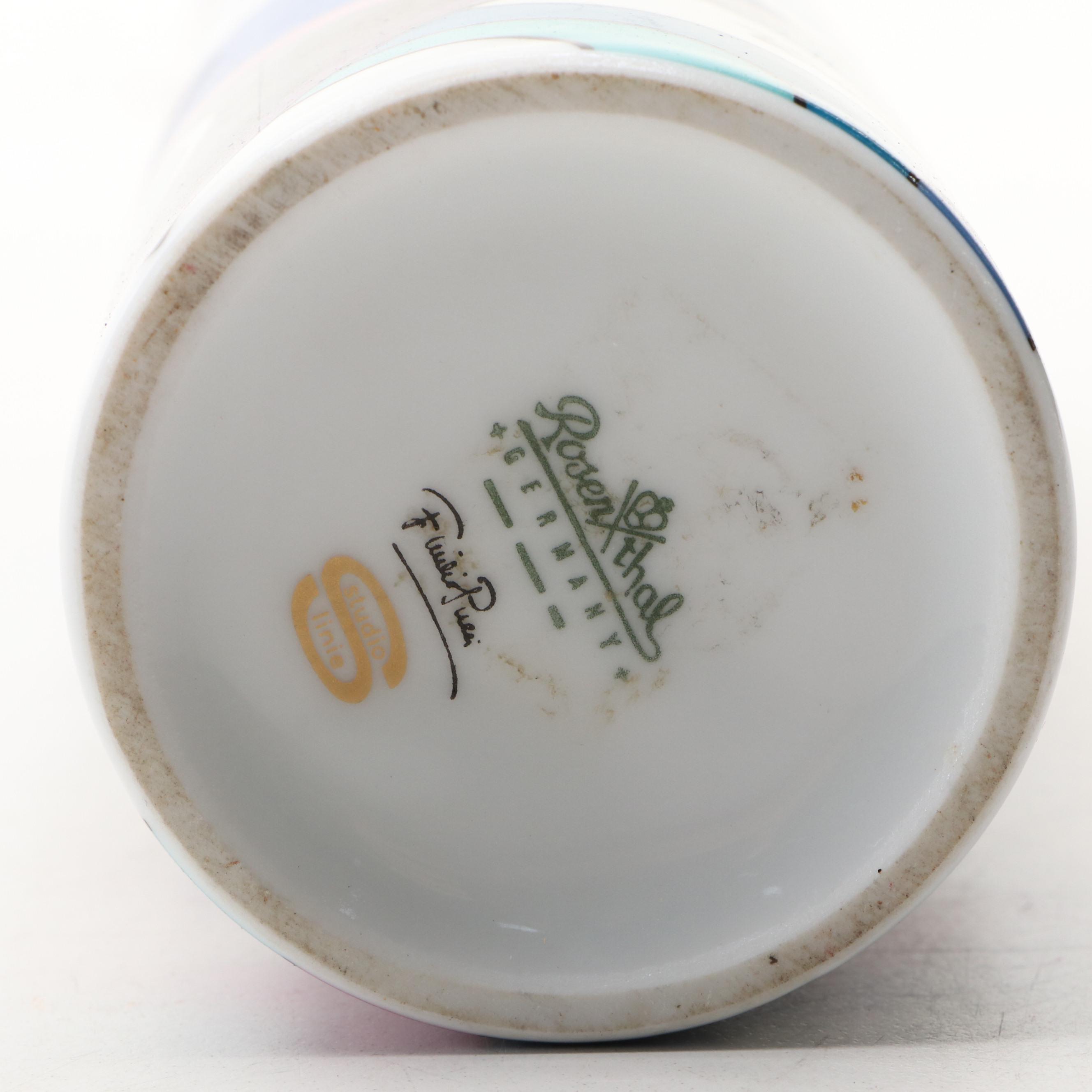 Emilio Pucci for Rosenthal Vase, Rosenthal Bud Vase and Gilt Glass Vase