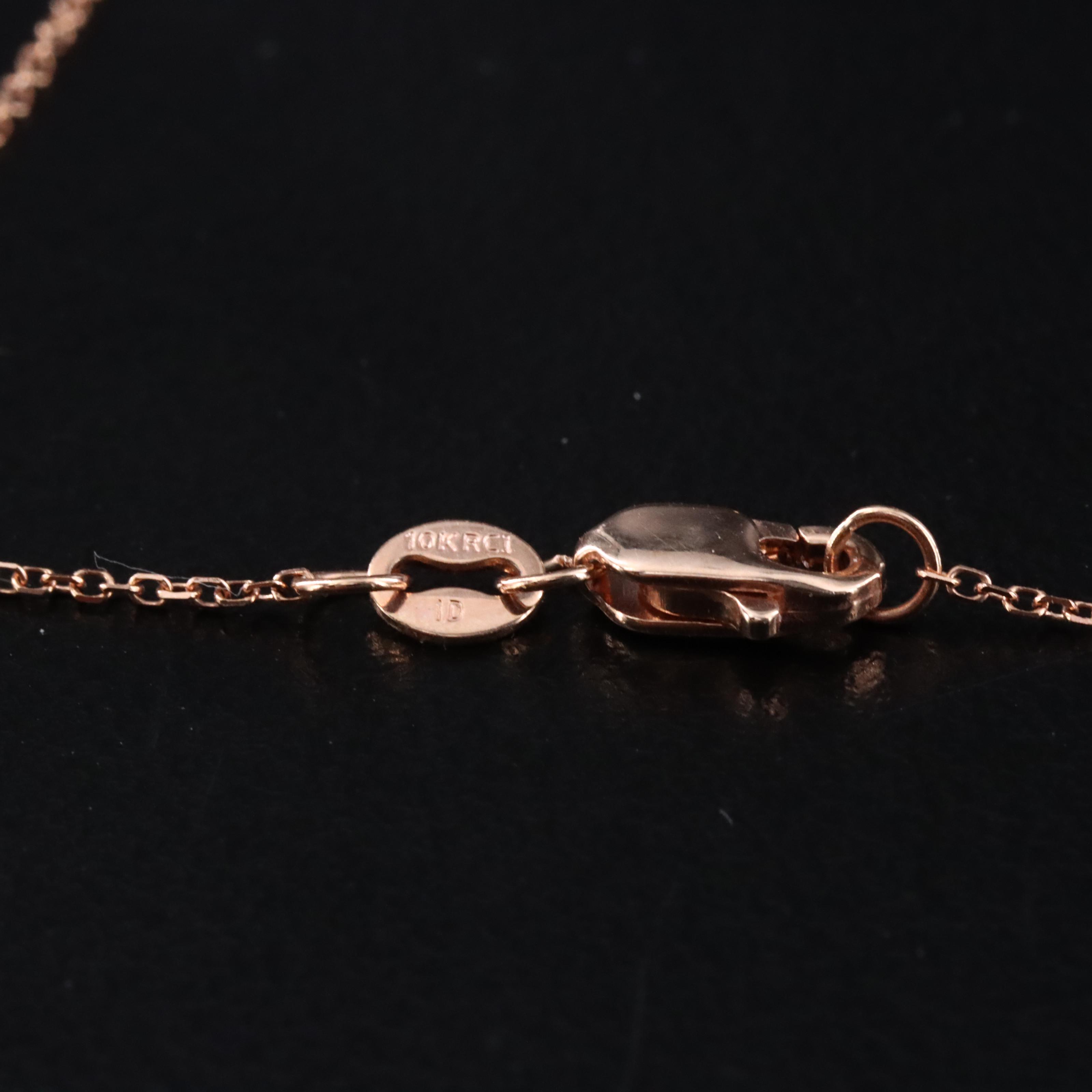 10K Rose Gold 0.05 CTW Diamond Triangle Necklace