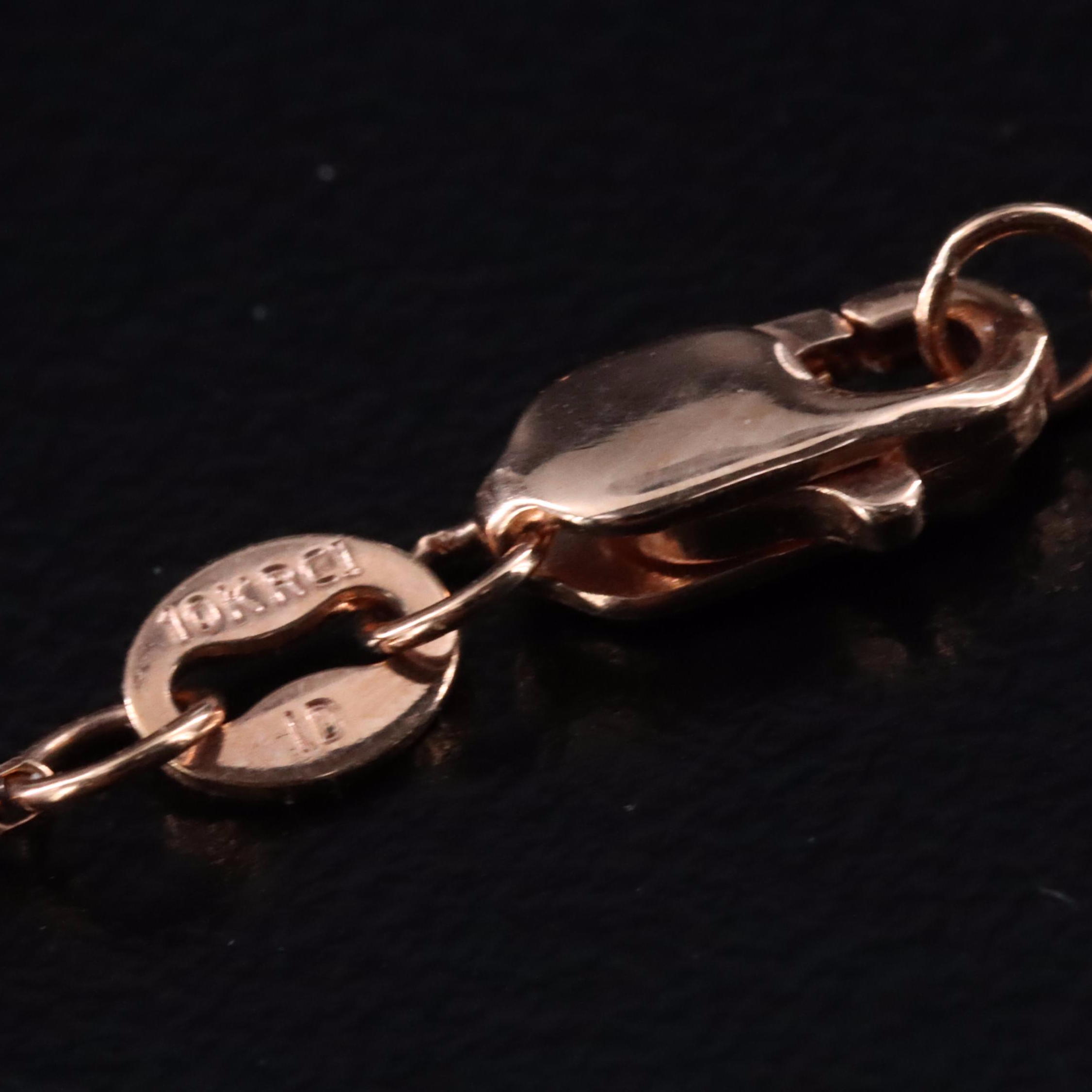 10K Rose Gold 0.05 CTW Diamond Triangle Necklace