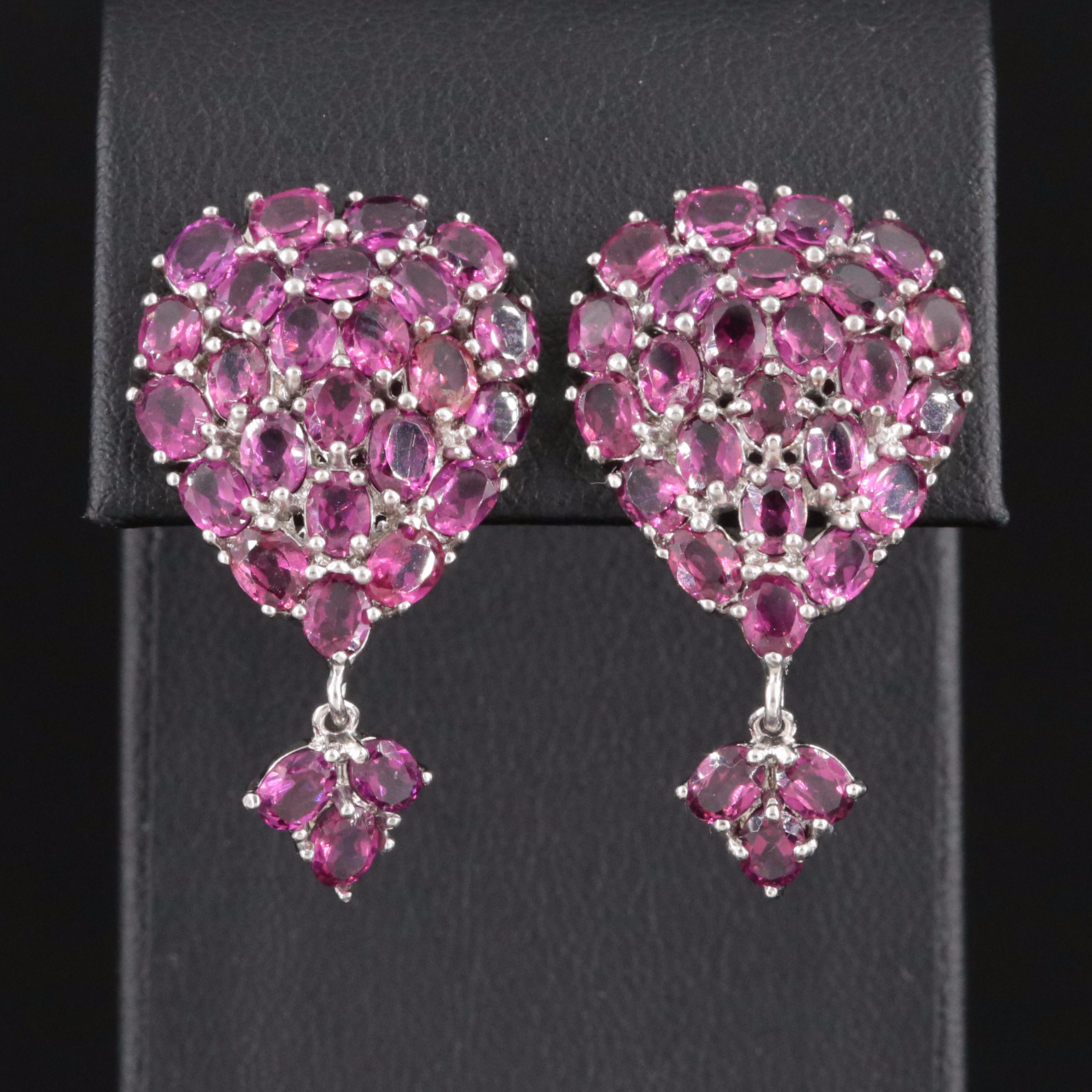 Sterling Garnet Drop Earrings