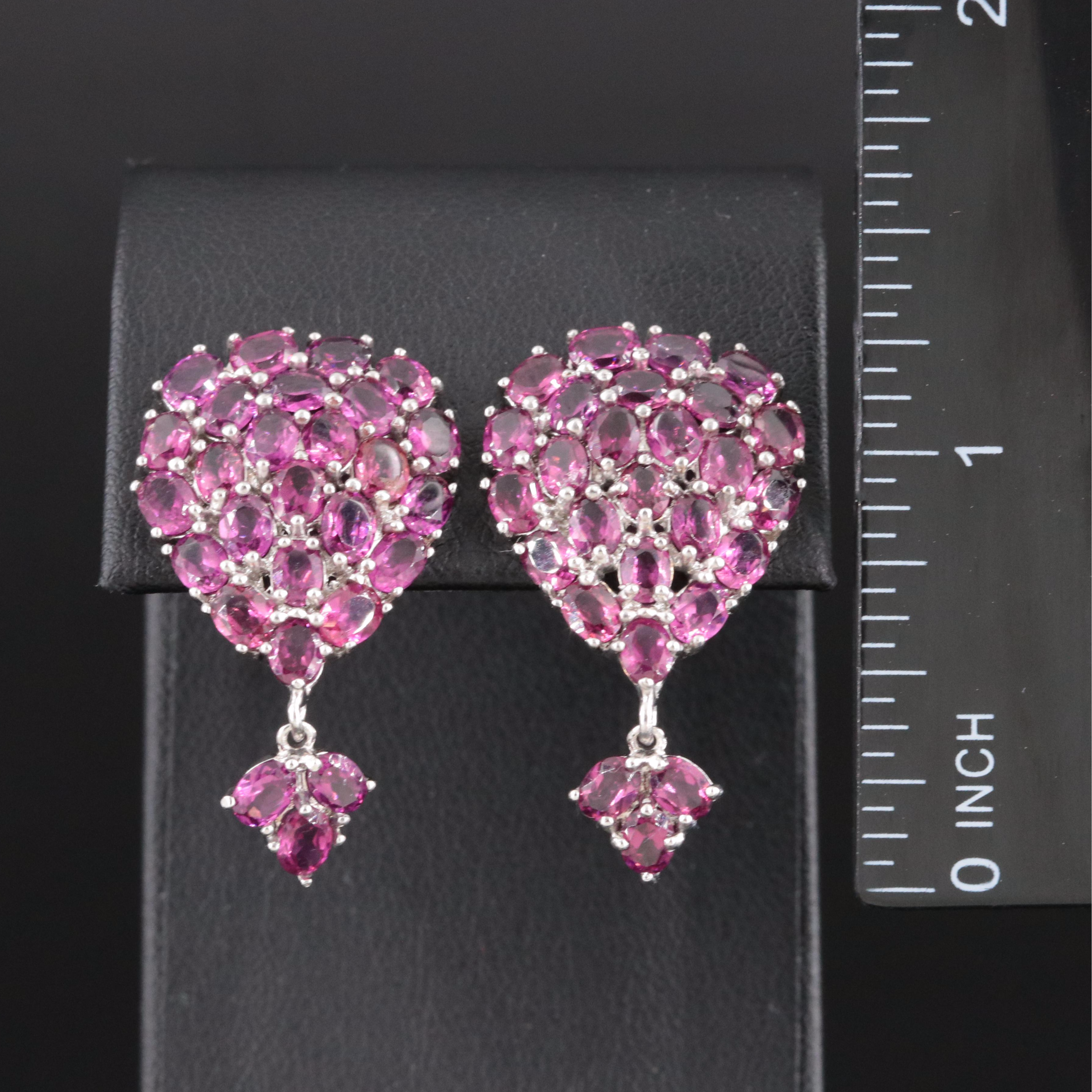 Sterling Garnet Drop Earrings