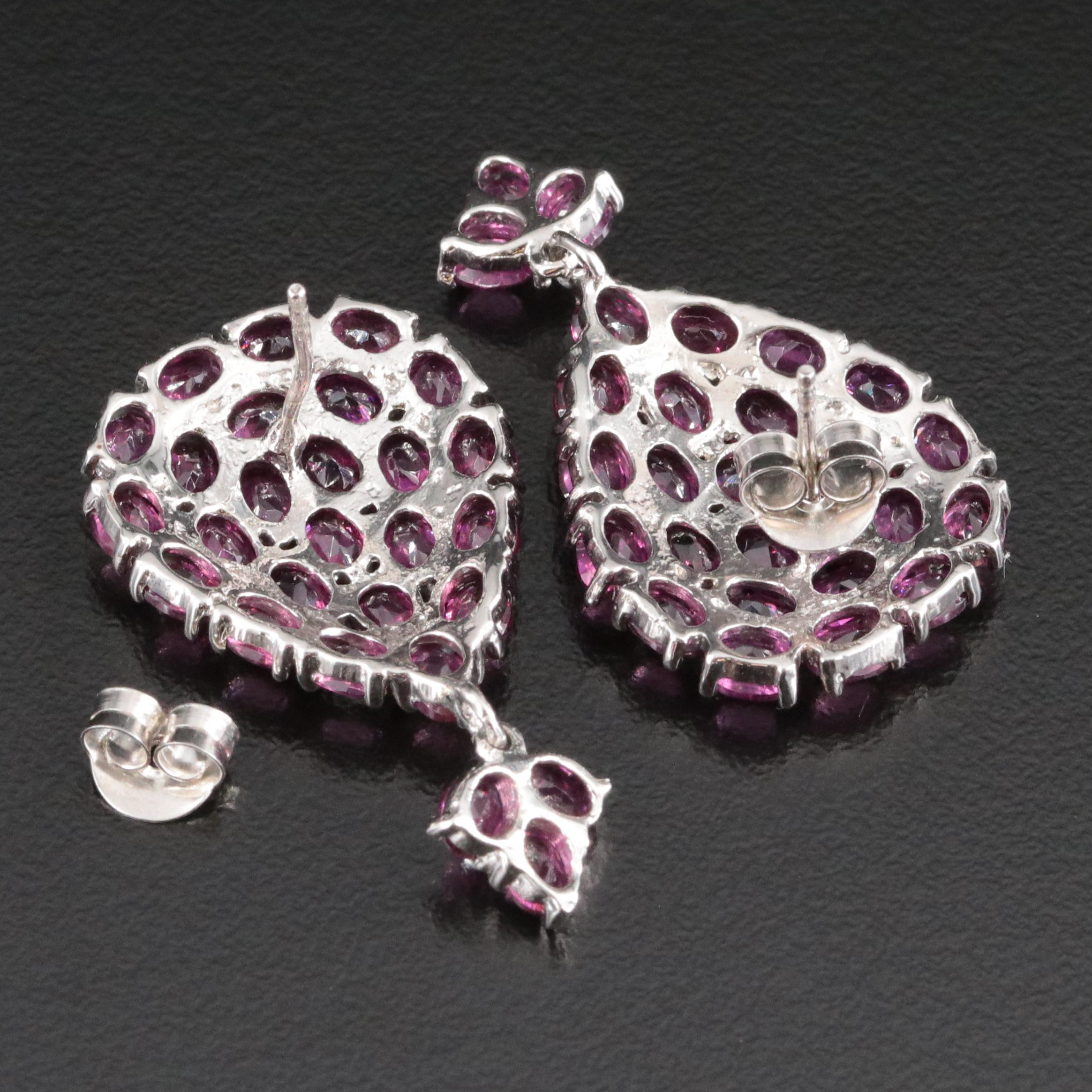 Sterling Garnet Drop Earrings