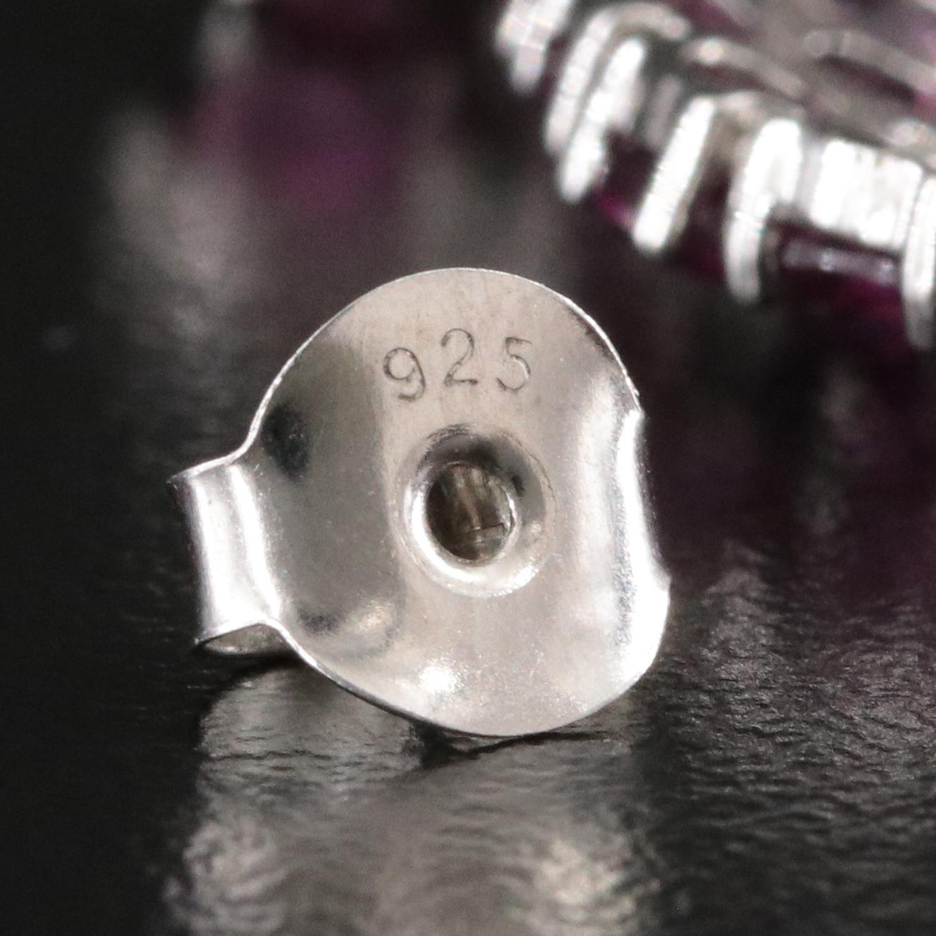 Sterling Garnet Drop Earrings