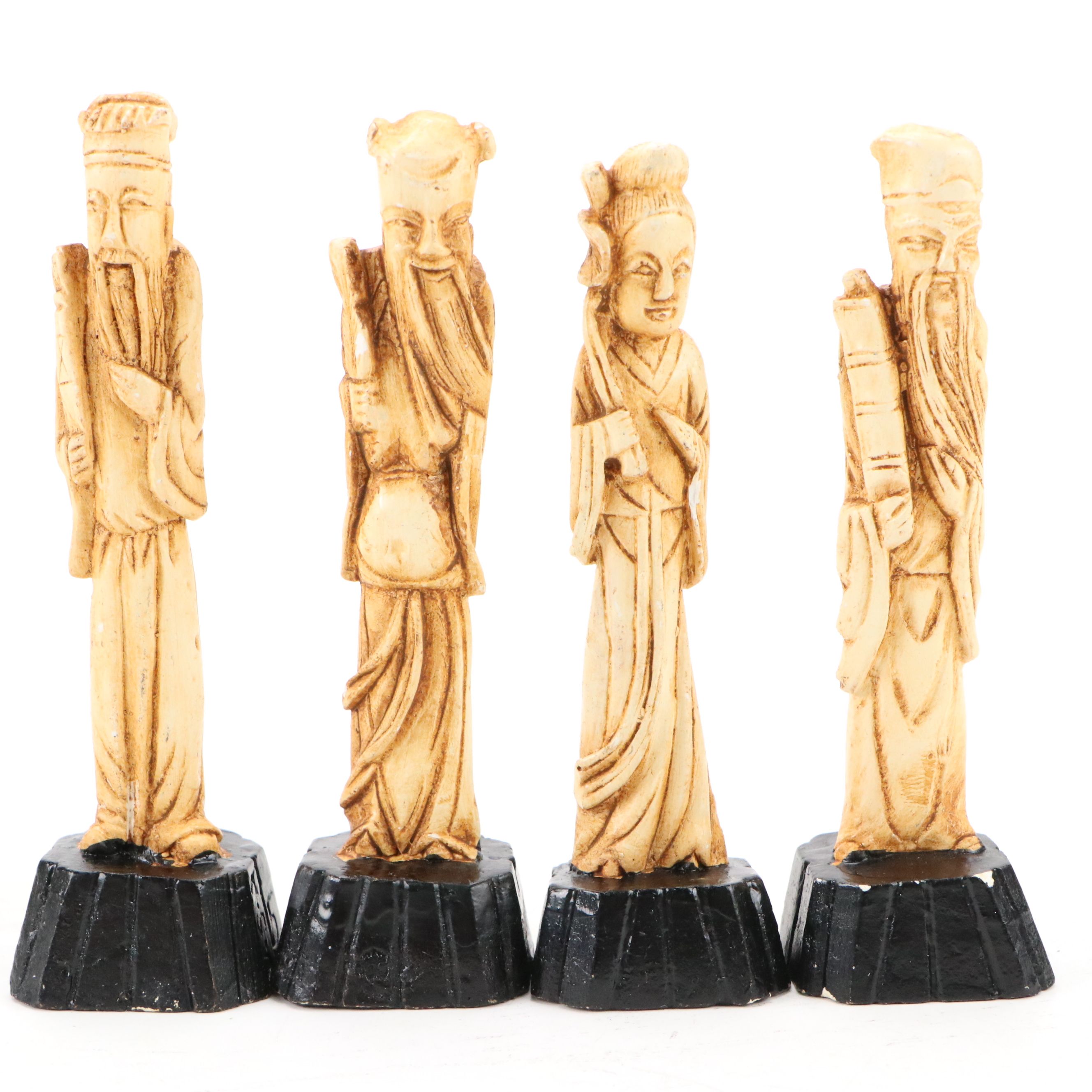 Chinese Resin Immortals and Other Figurines, Mid to Late 20th Century
