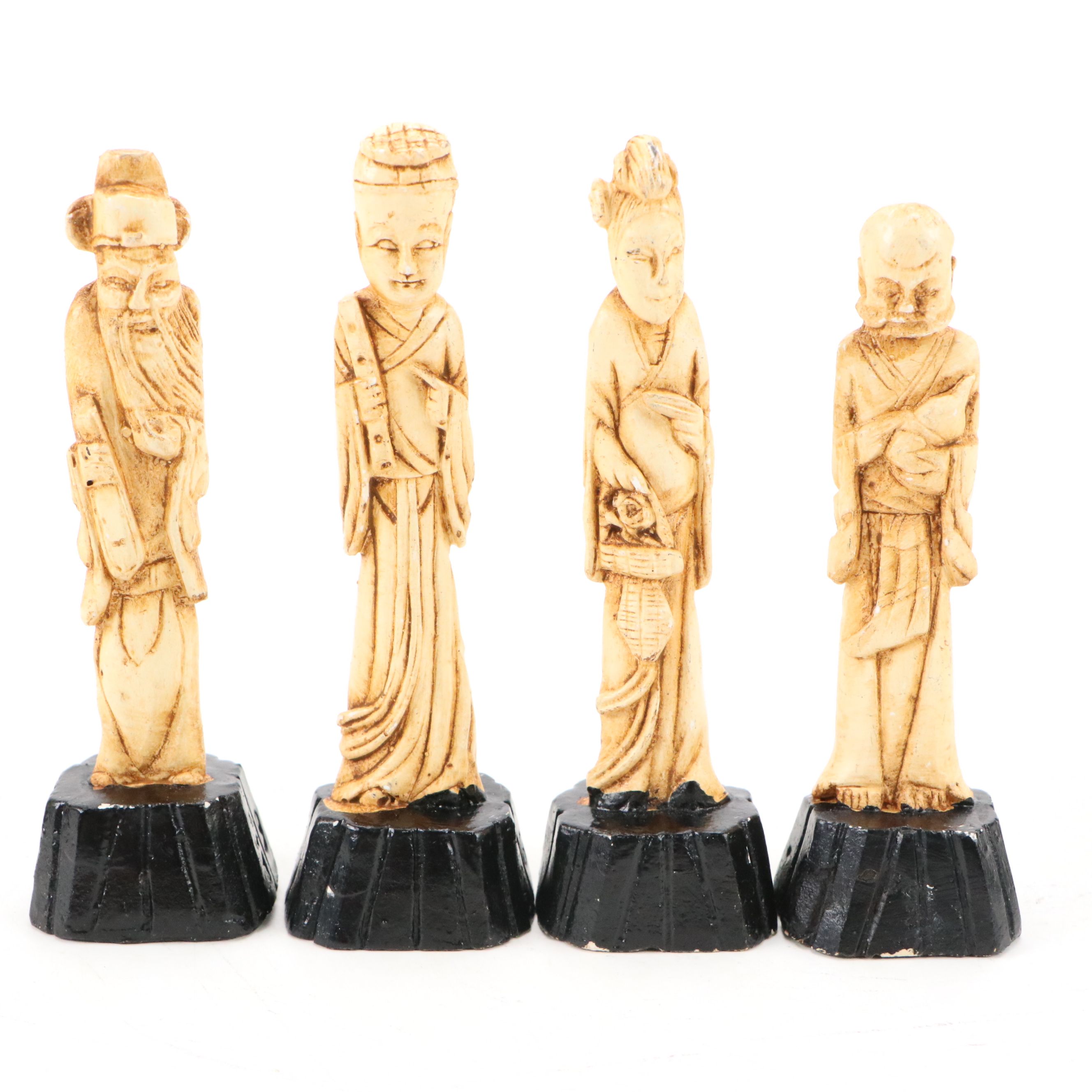 Chinese Resin Immortals and Other Figurines, Mid to Late 20th Century