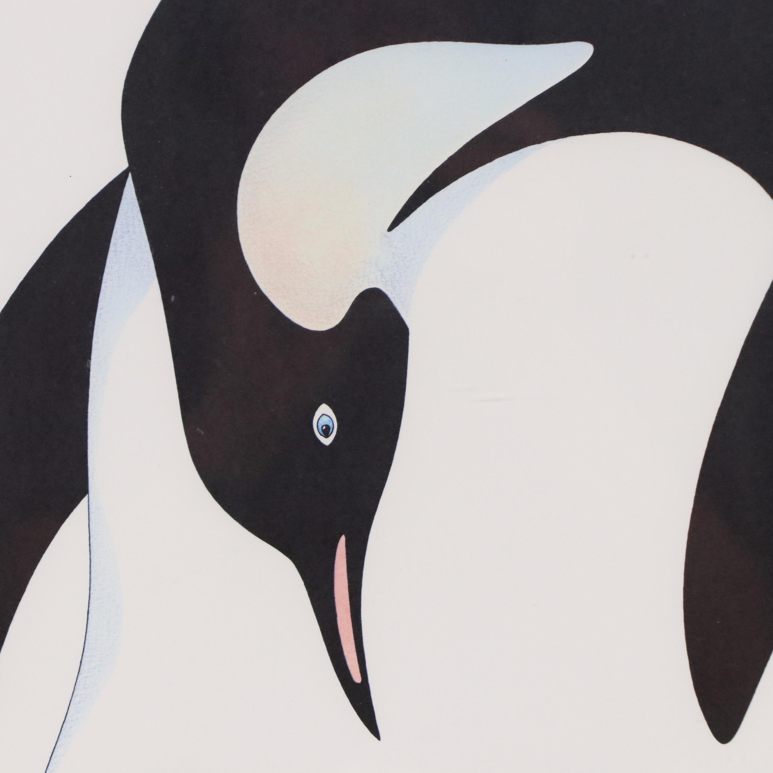 Ikki Matsumoto Penguin Offset Lithograph "Yessir, That's My Baby!"