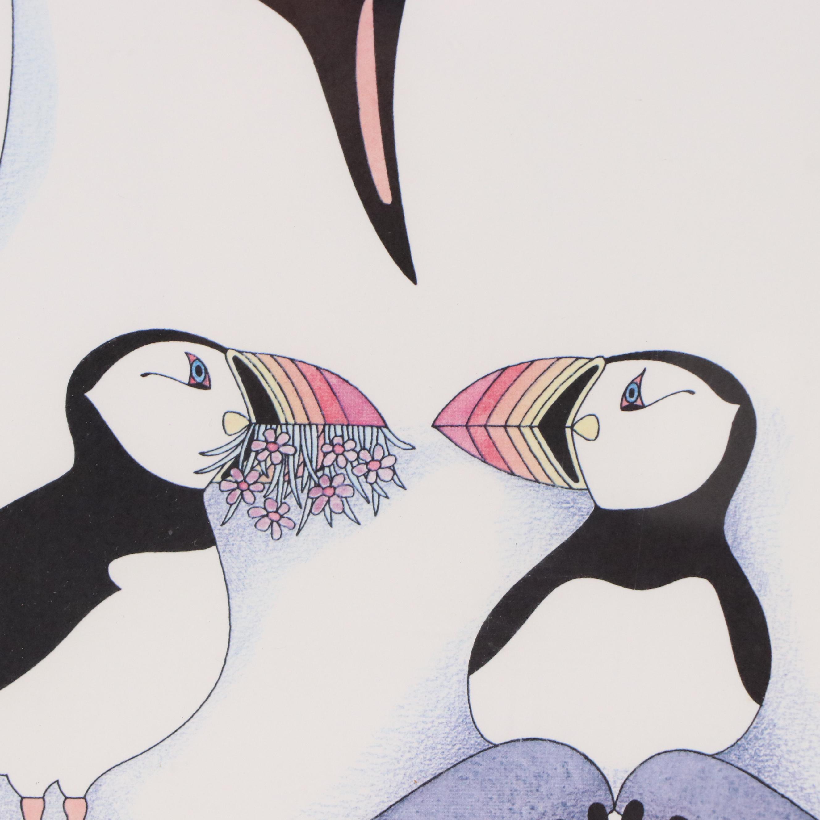 Ikki Matsumoto Penguin Offset Lithograph "Yessir, That's My Baby!"