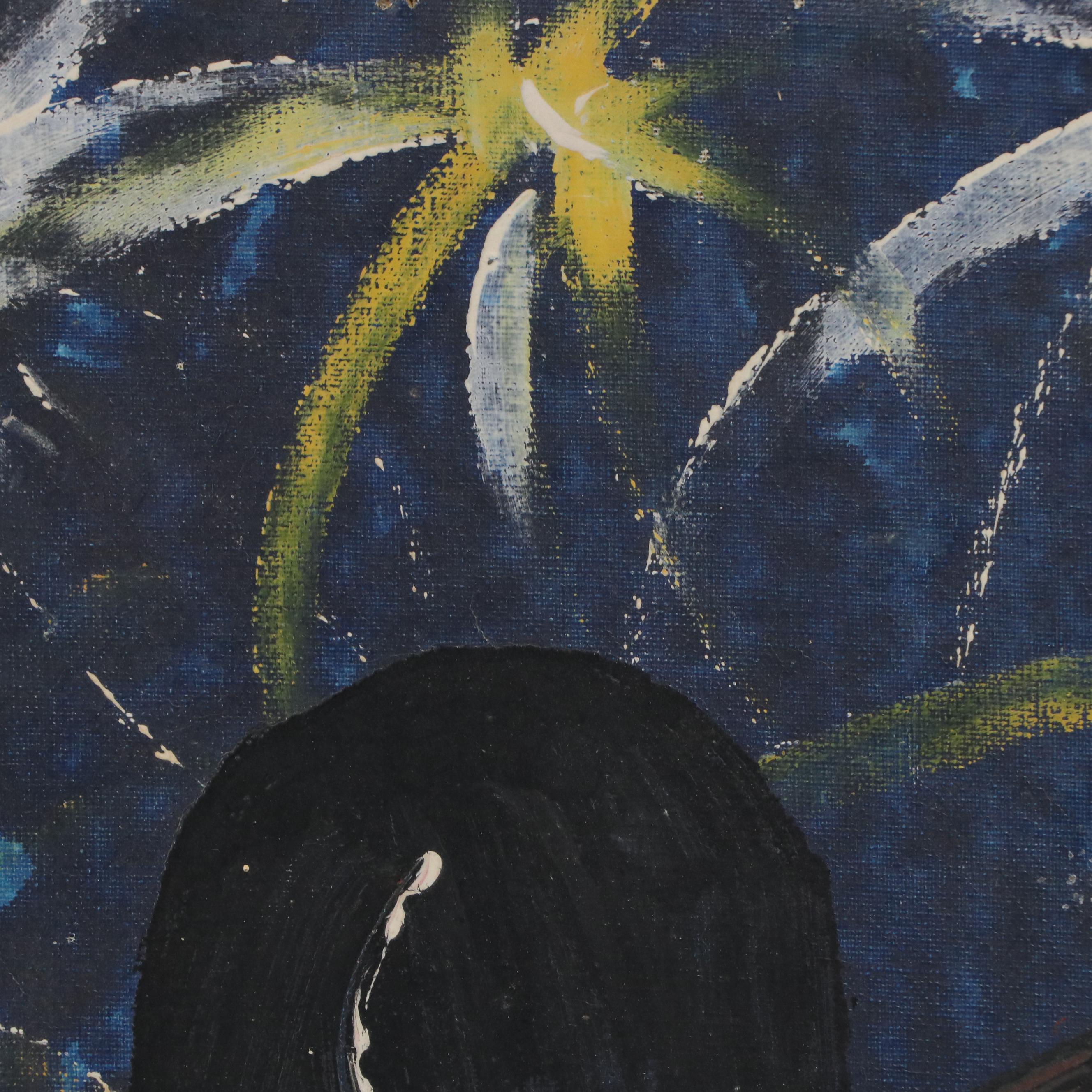 Pablo Clown Portrait Oil Painting, Mid to Late 20th Century