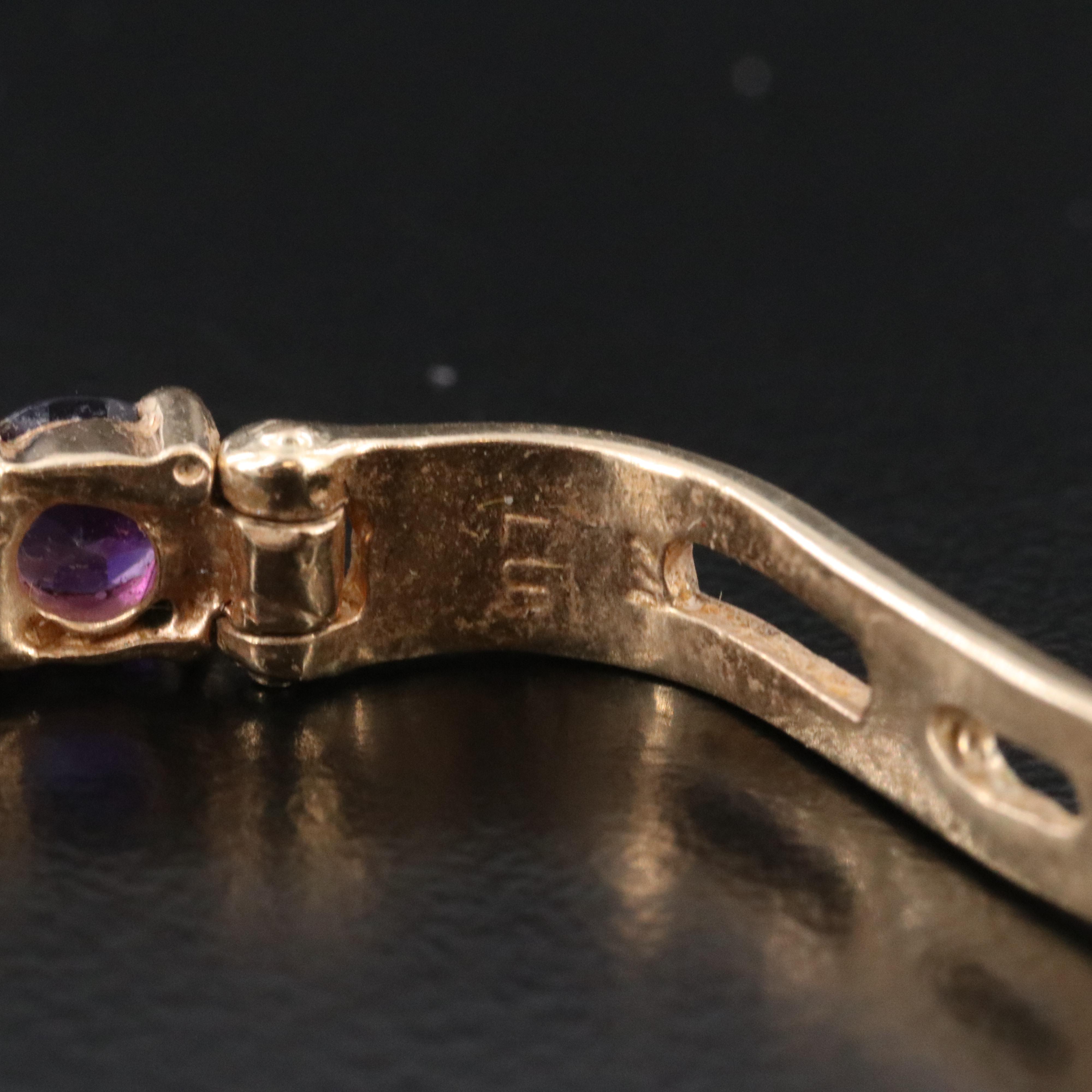 14K Multicolored Gemstone Earrings - Blue Topaz, Amethyst, Tanzanite and Emerald