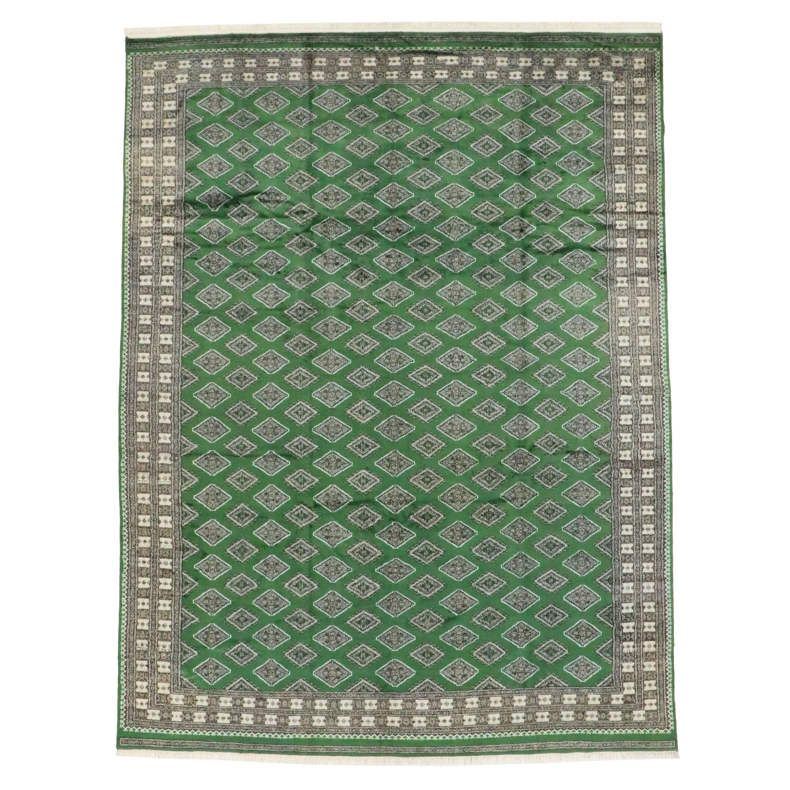 8'11 x 12'1 Hand-Knotted Pakistani Bokhara Room Sized Rug