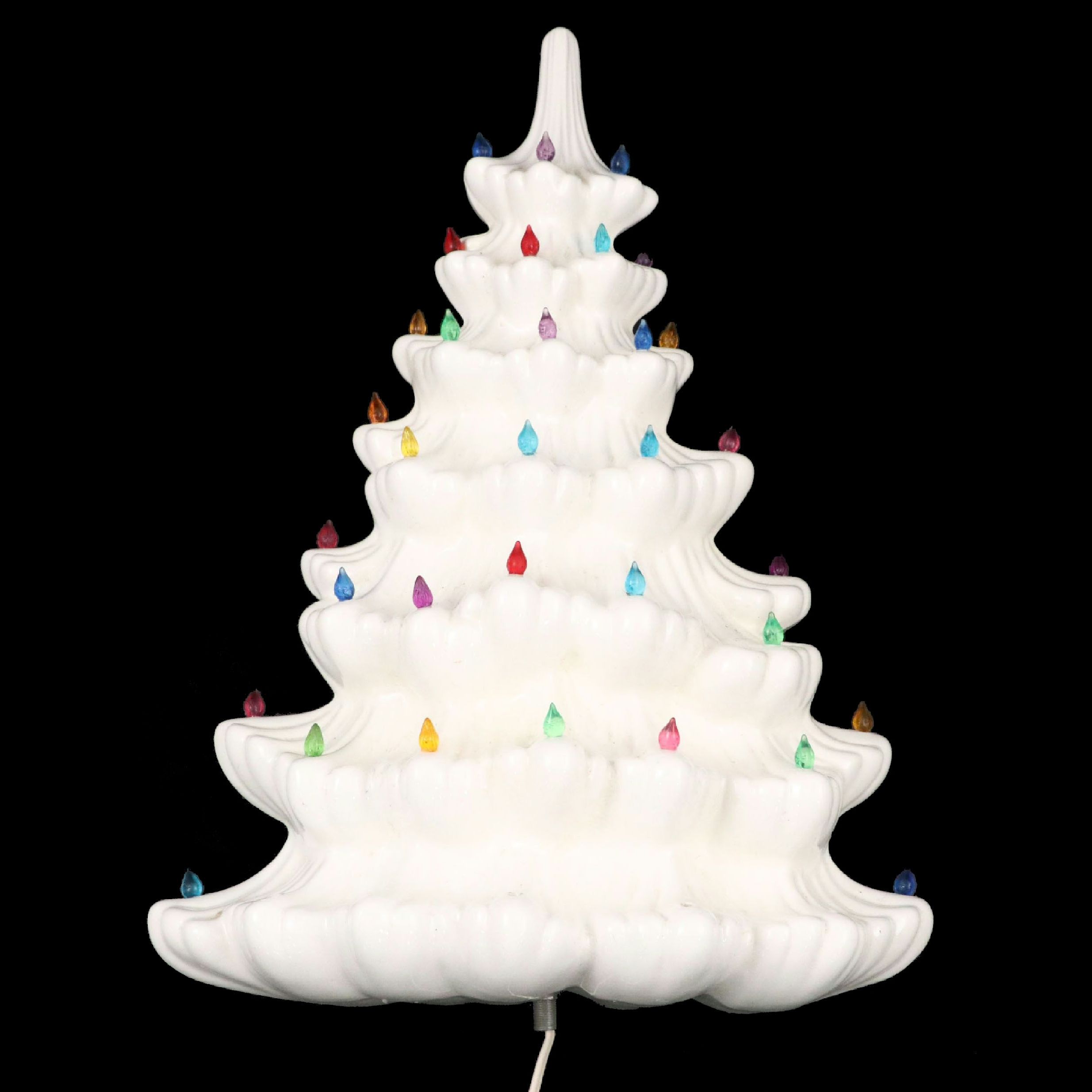 Atlantic Mold White Ceramic Illuminated Christmas Tree Wall Hanging