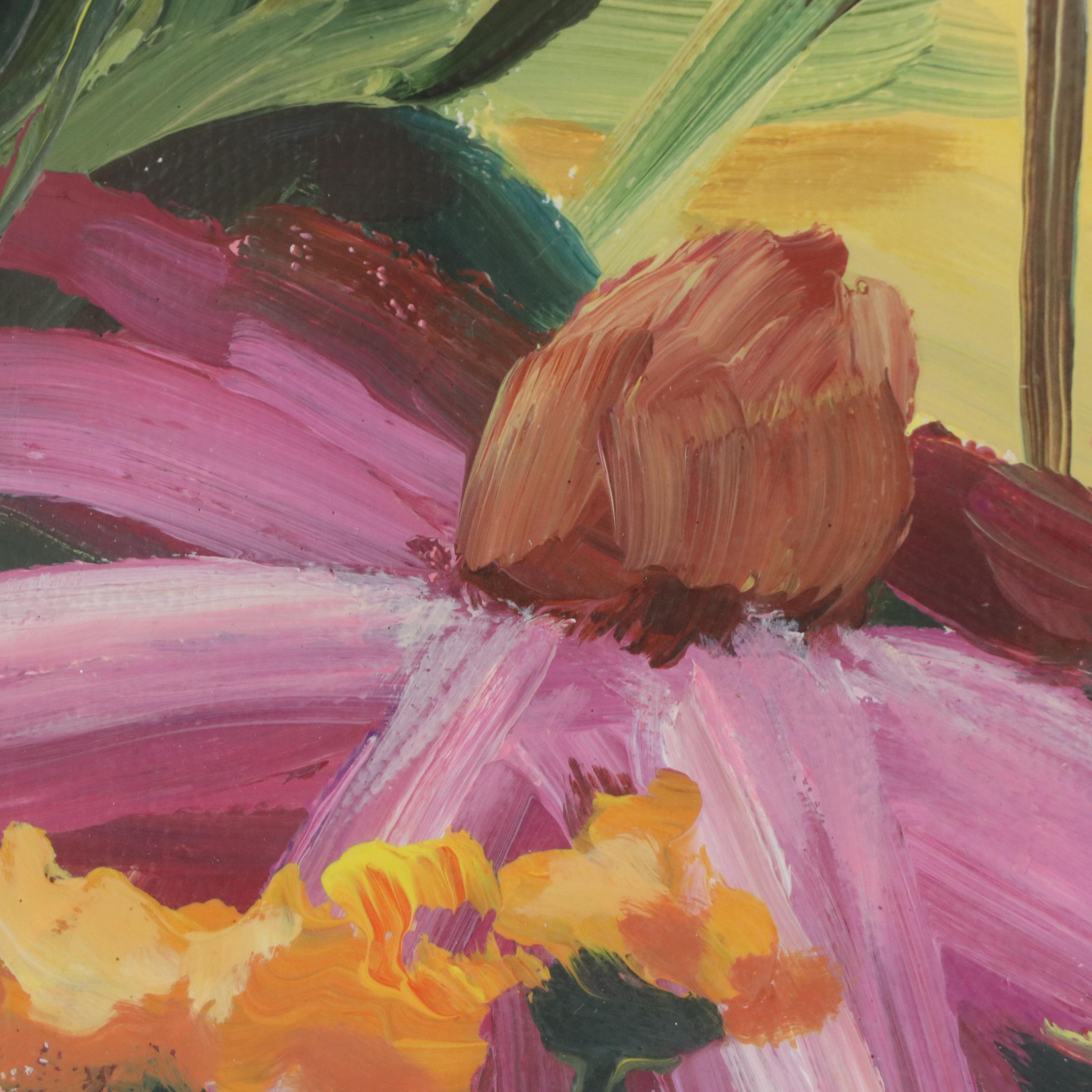 Mary E Calland Strack Floral Oil Painting, 1996