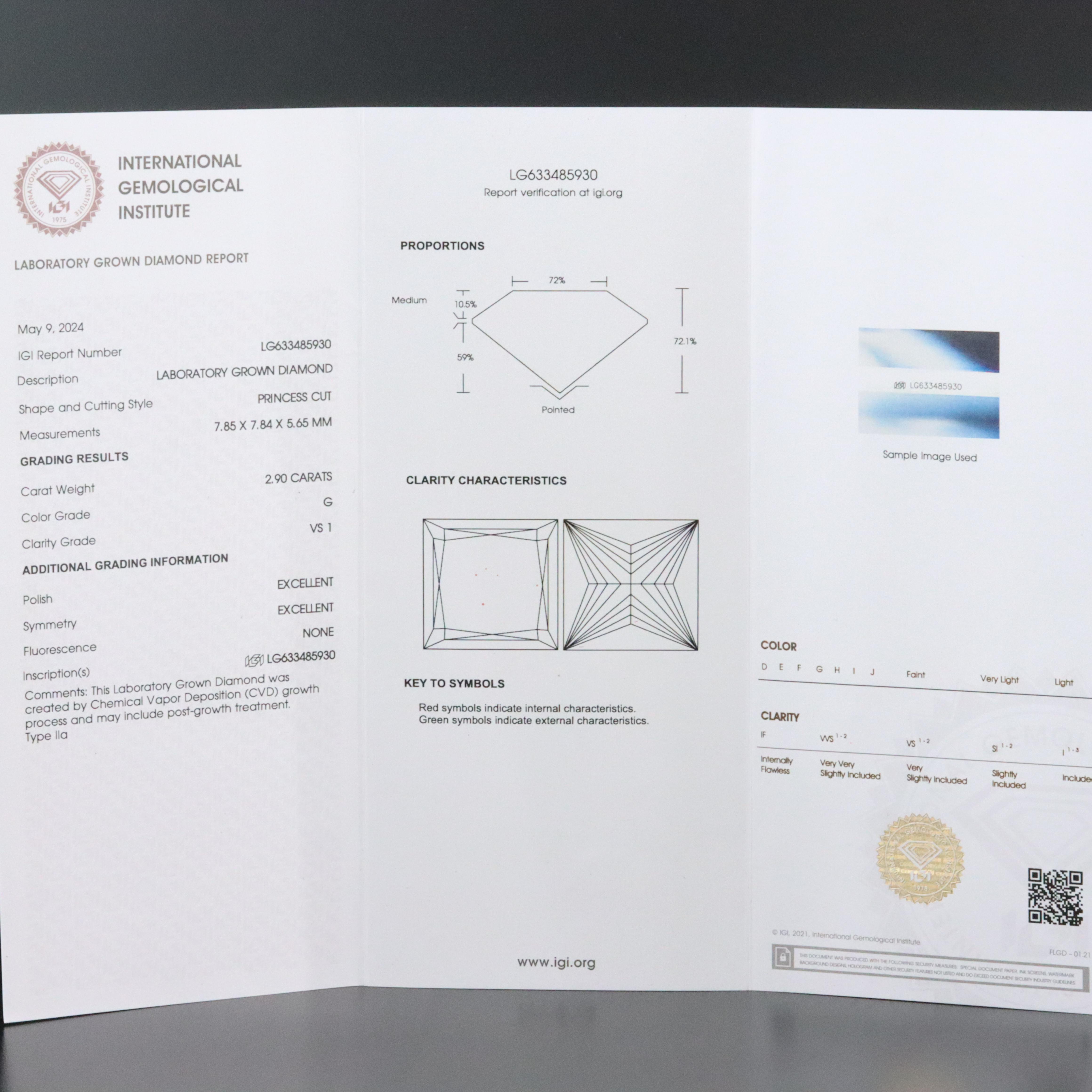 14K 4.07 CTW Lab Grown Diamond Ring Set with IGI Report