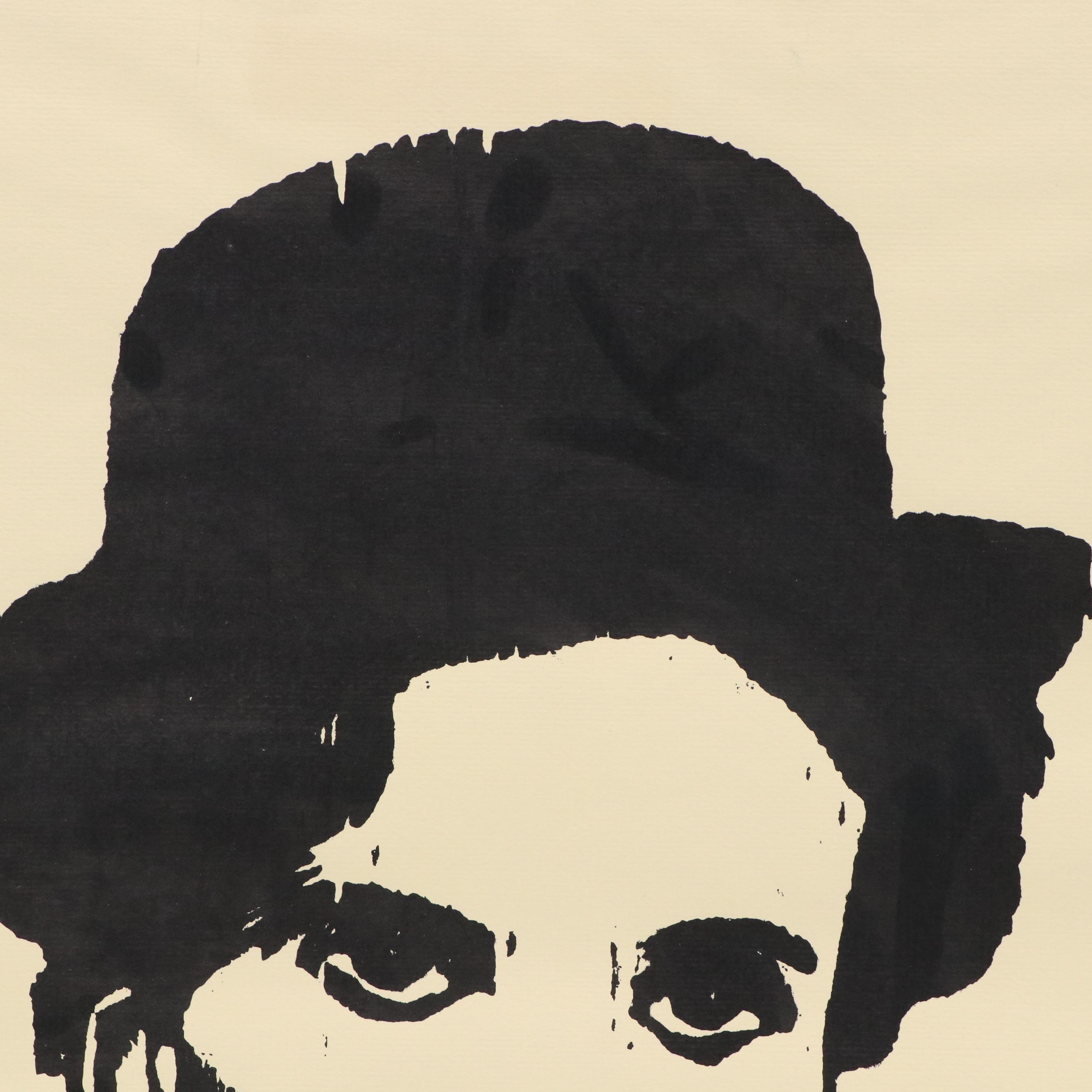 Relief Print on Paper "Chaplin"