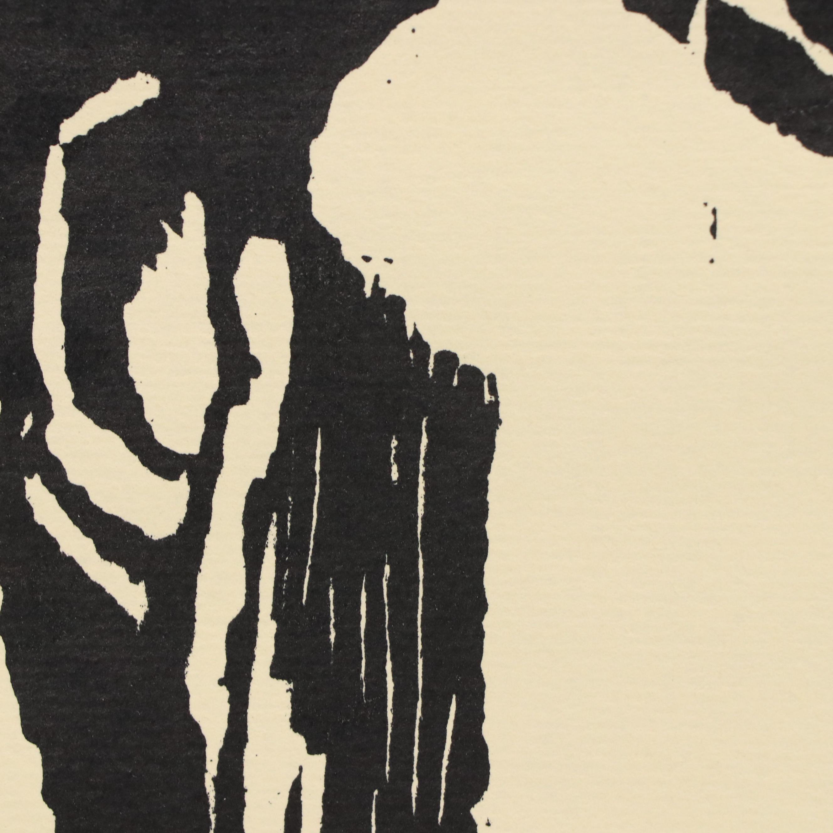 Relief Print on Paper "Chaplin"