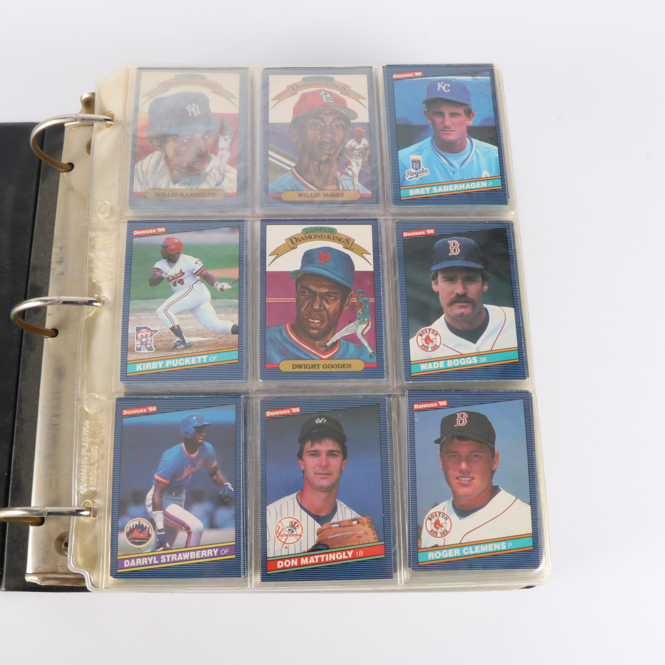 Donruss with Other Baseball Cards Featuring Roger Clemens, Pete Rose, and More