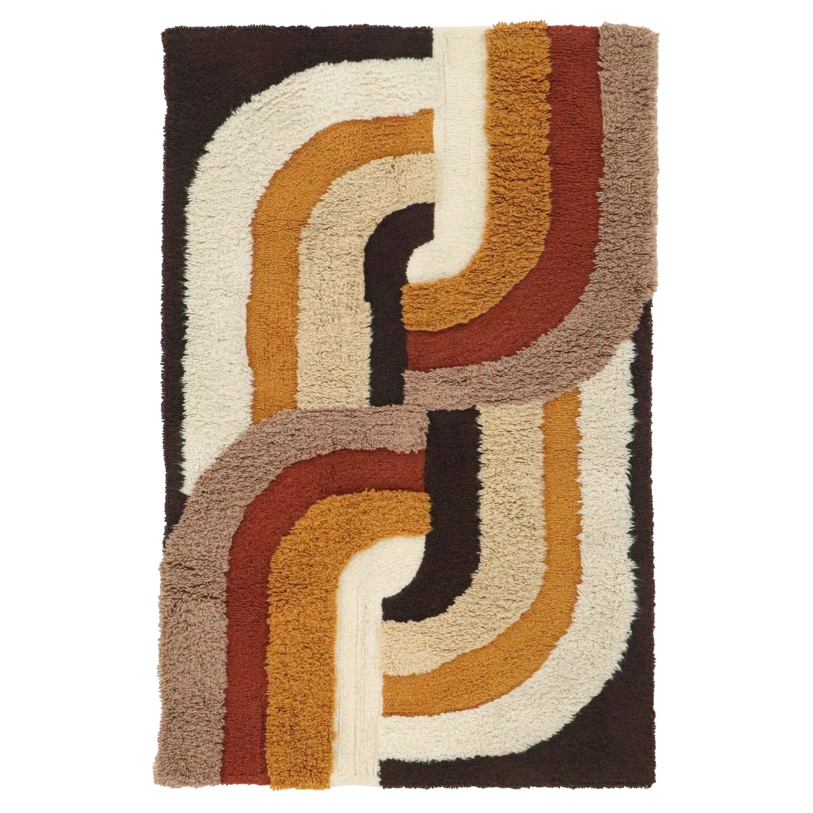 3'7 x 5'6 Machine Made Mid Century Modern Area Rug