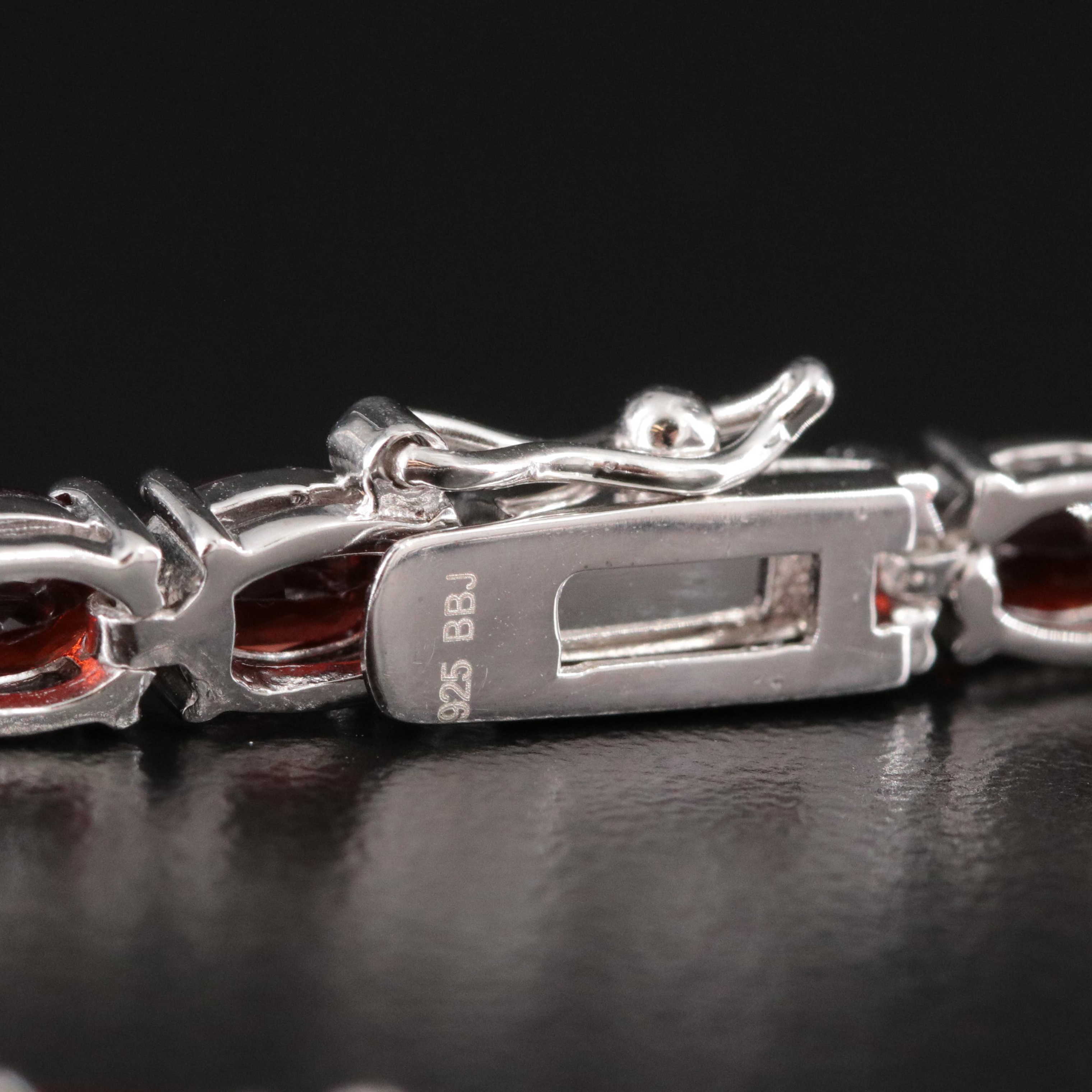 Sterling Garnet Riviera Necklace