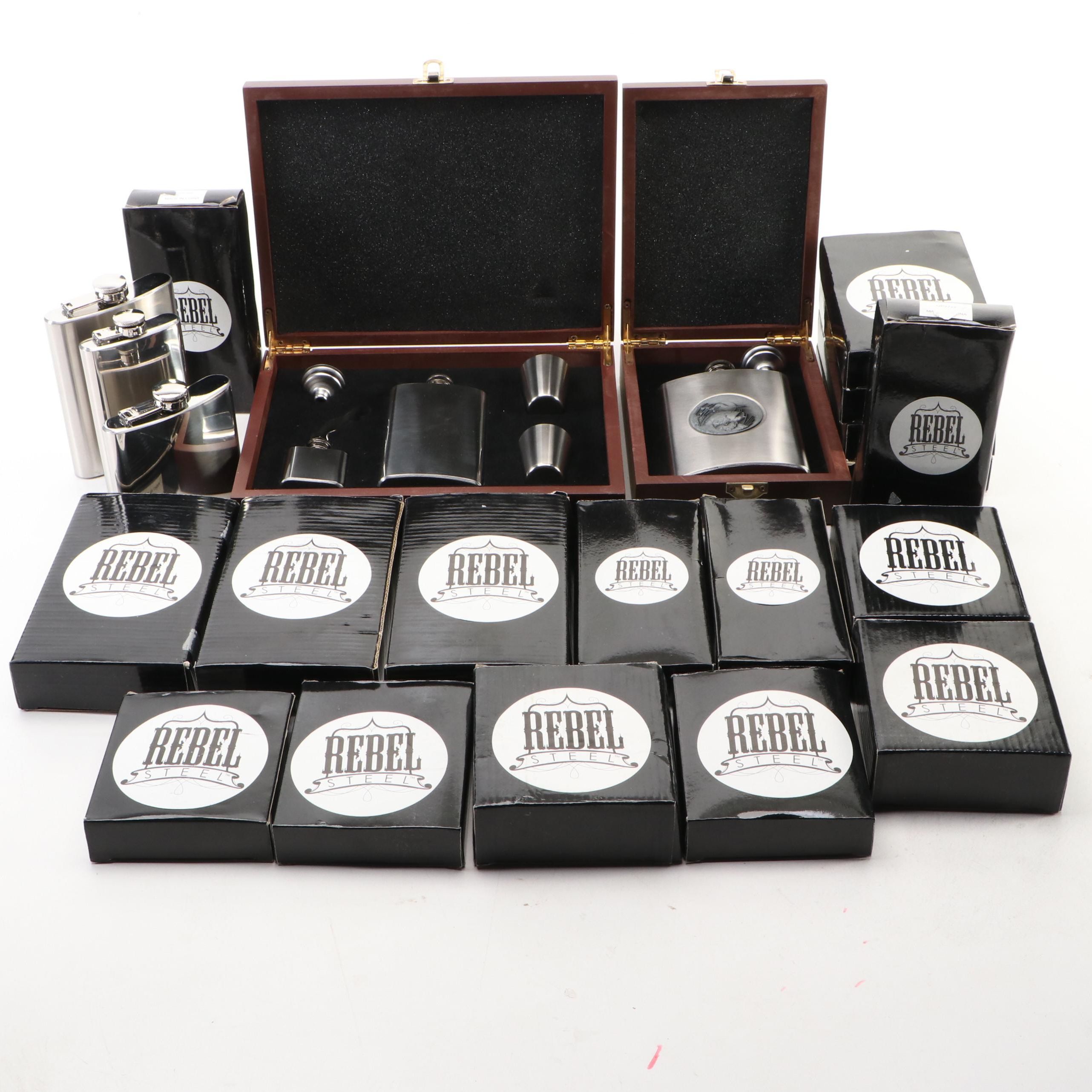 Rebel Steel Flasks with Other Flask Sets