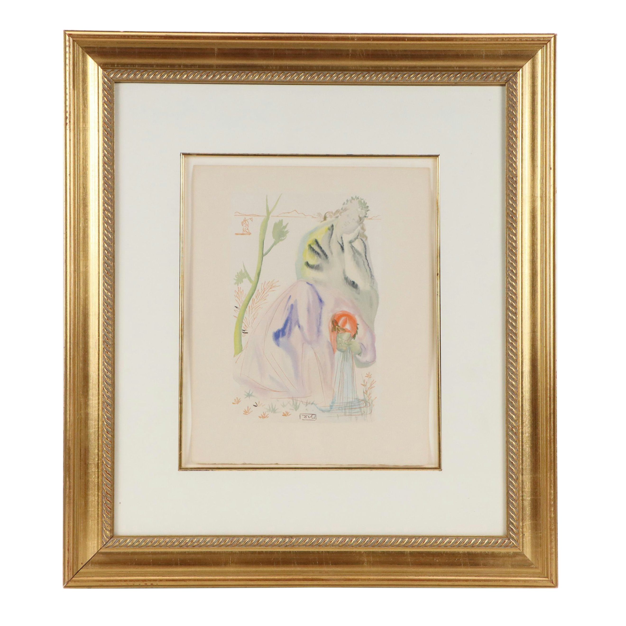 Salvador Dalí Wood Engraving "La Source," 1960–1964