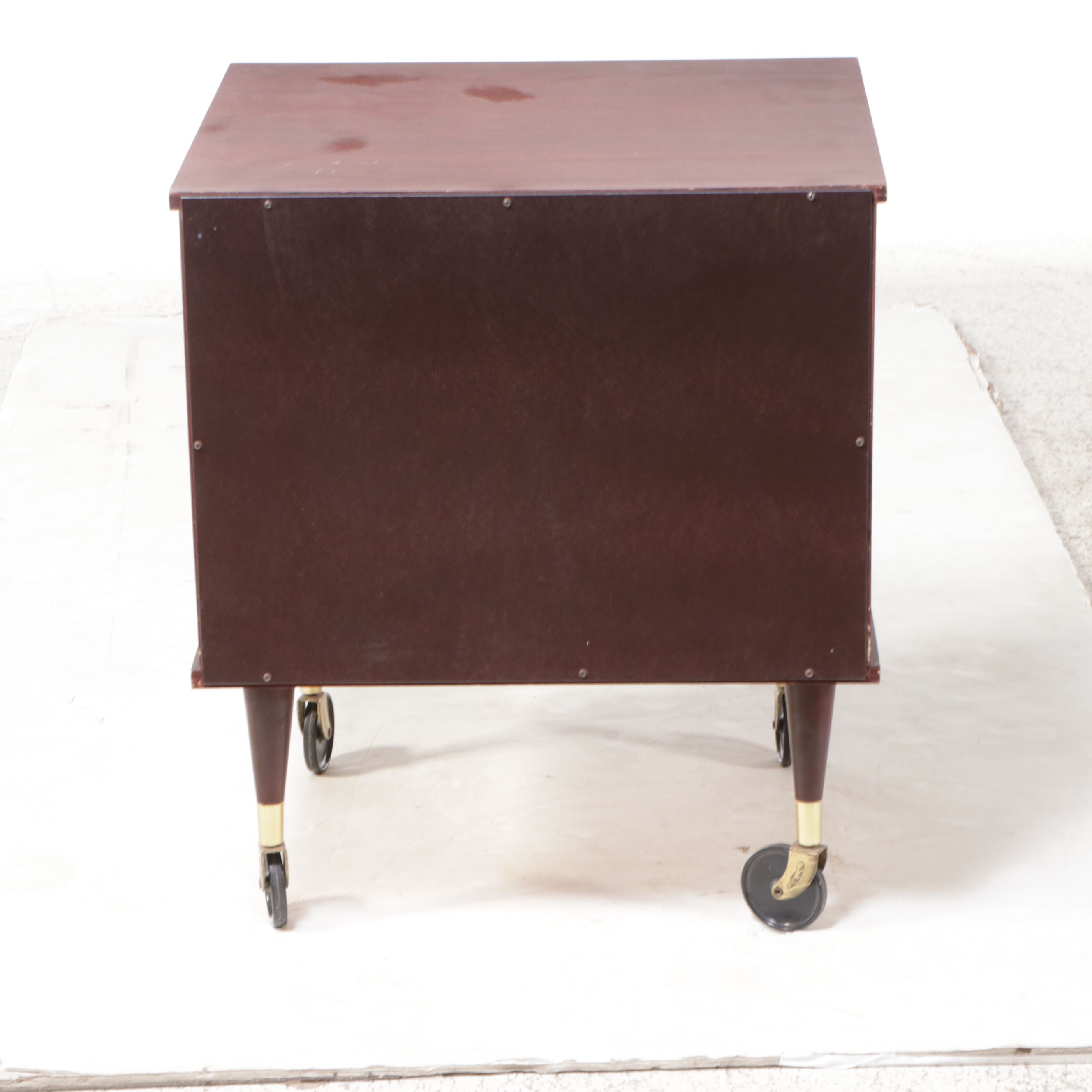 Mid Century Modern Mahogany Cabinet on Casters