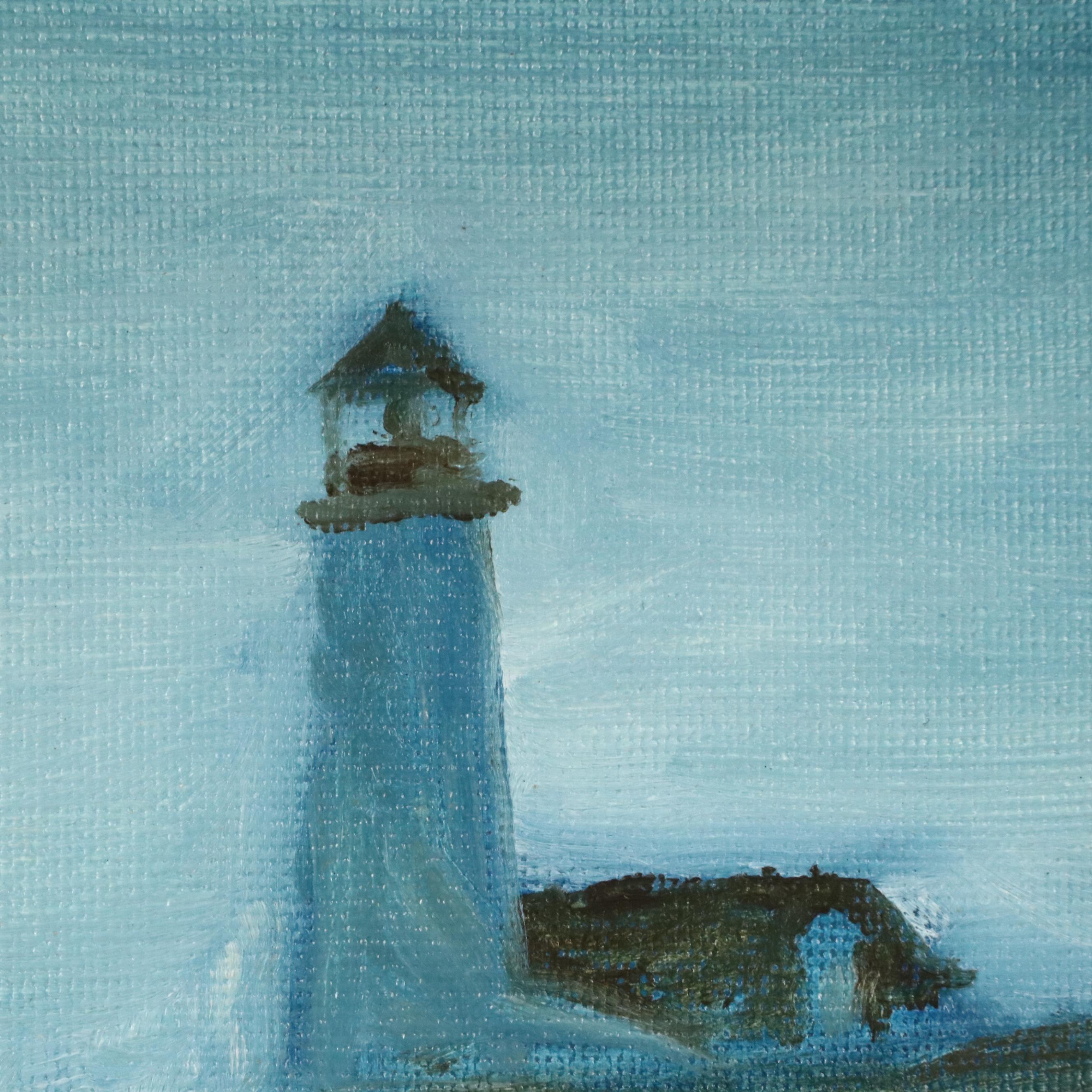 Ed Pikar Seascape Oil Painting "Demaquid Point, Maine - Thundering Surf"